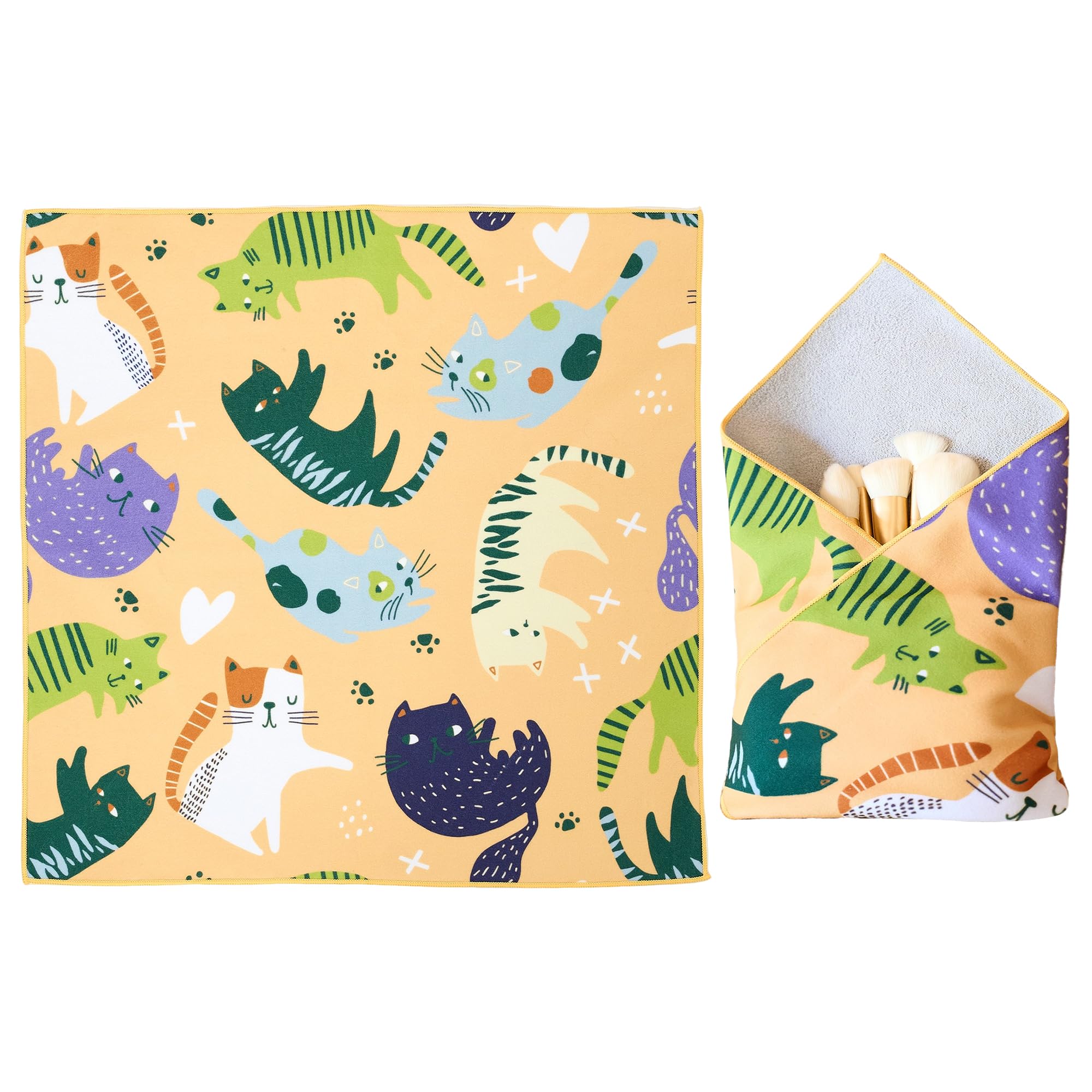 Self-Adhesive Magic Cloth,Portable Cosmetic Bag,Multi Purpose Reusable Travel Storage Bag,Camera Lens Protector,Protective Cover Laptop Sleeve,Folding,Self-Adherent Cat Grooming Wrap(13.8