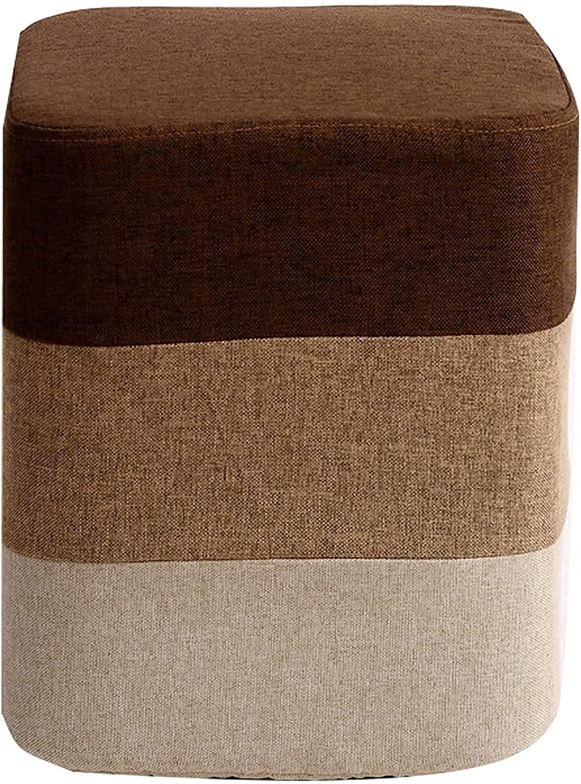 Repose-pieds ottoman en bois avec pouf carré rembourré pour le salon