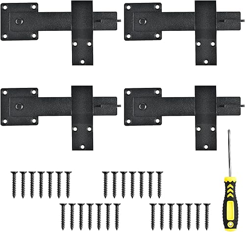 Pestillo de puerta de valla abatible de granja de 6 pulgadas, 4 piezas de cerradura de puerta de granero resistente, cerradura de puerta rústica