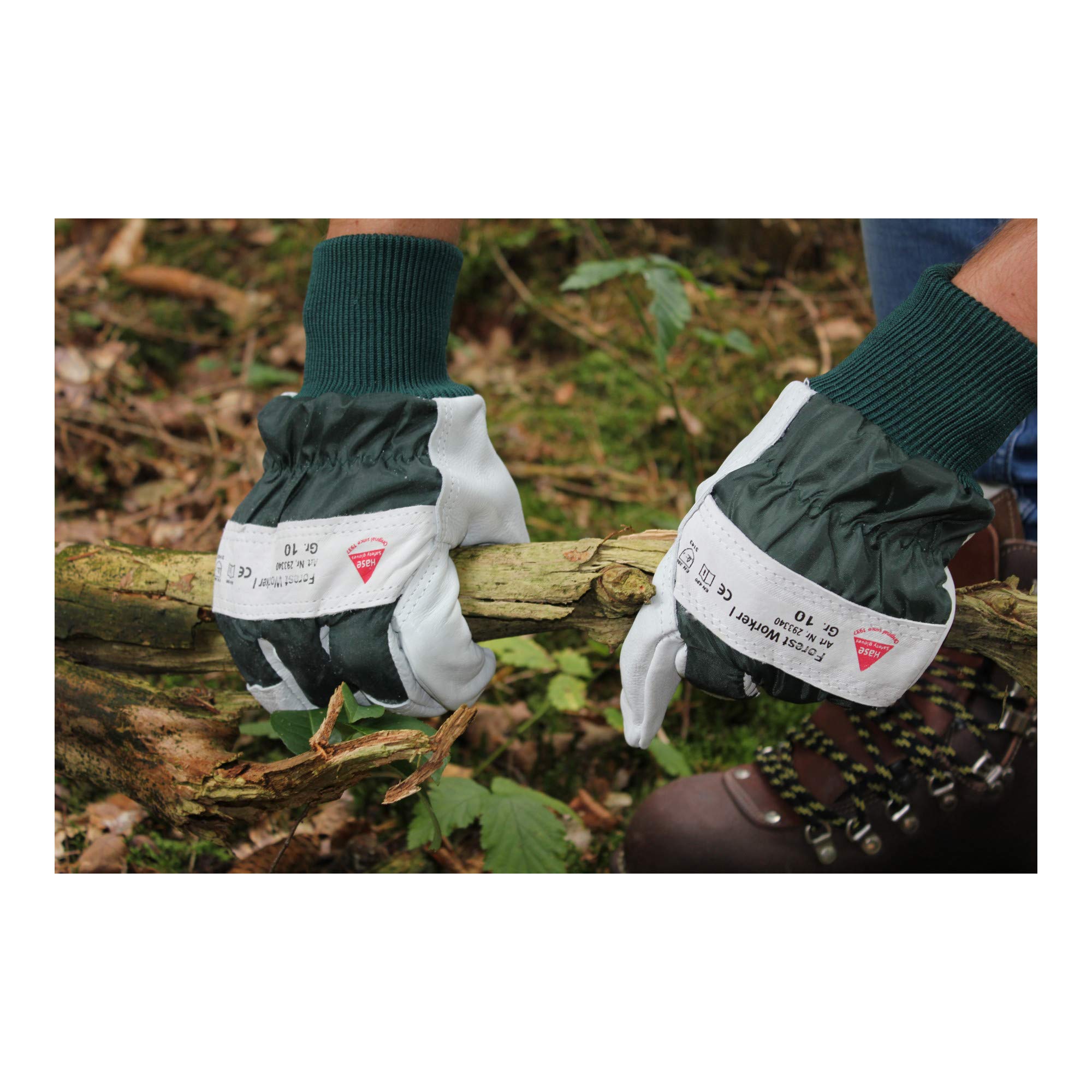Hase Arbeitshandschuhe Forest Worker Größe 12, Rindnarbenleder 12 Stk
