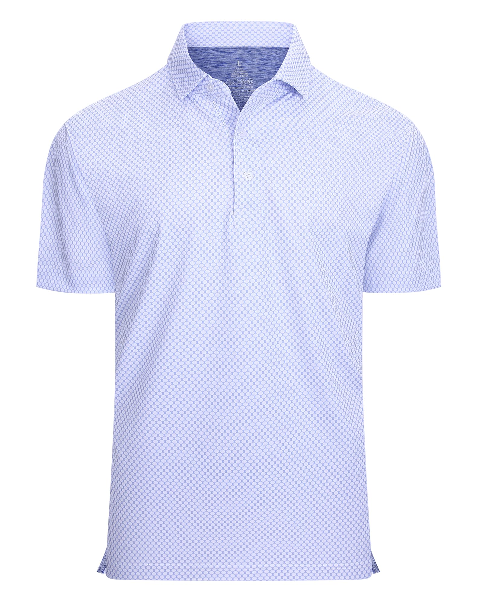 Damipow Golf Shirts for Men Dry Fit Short Sleeve Print Collared Polo Shirt