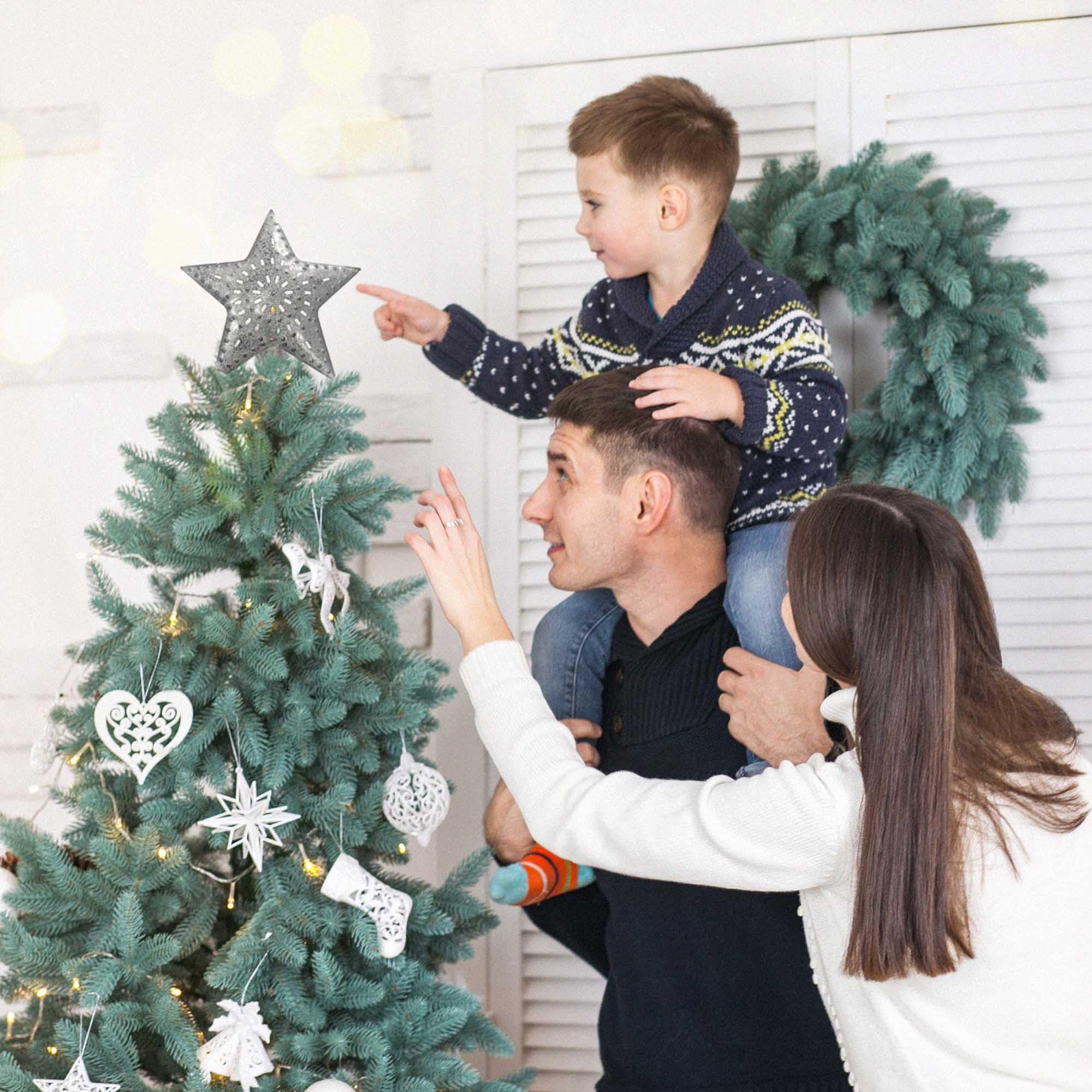 Amazon.com: Punched Star Tree Topper 5.5