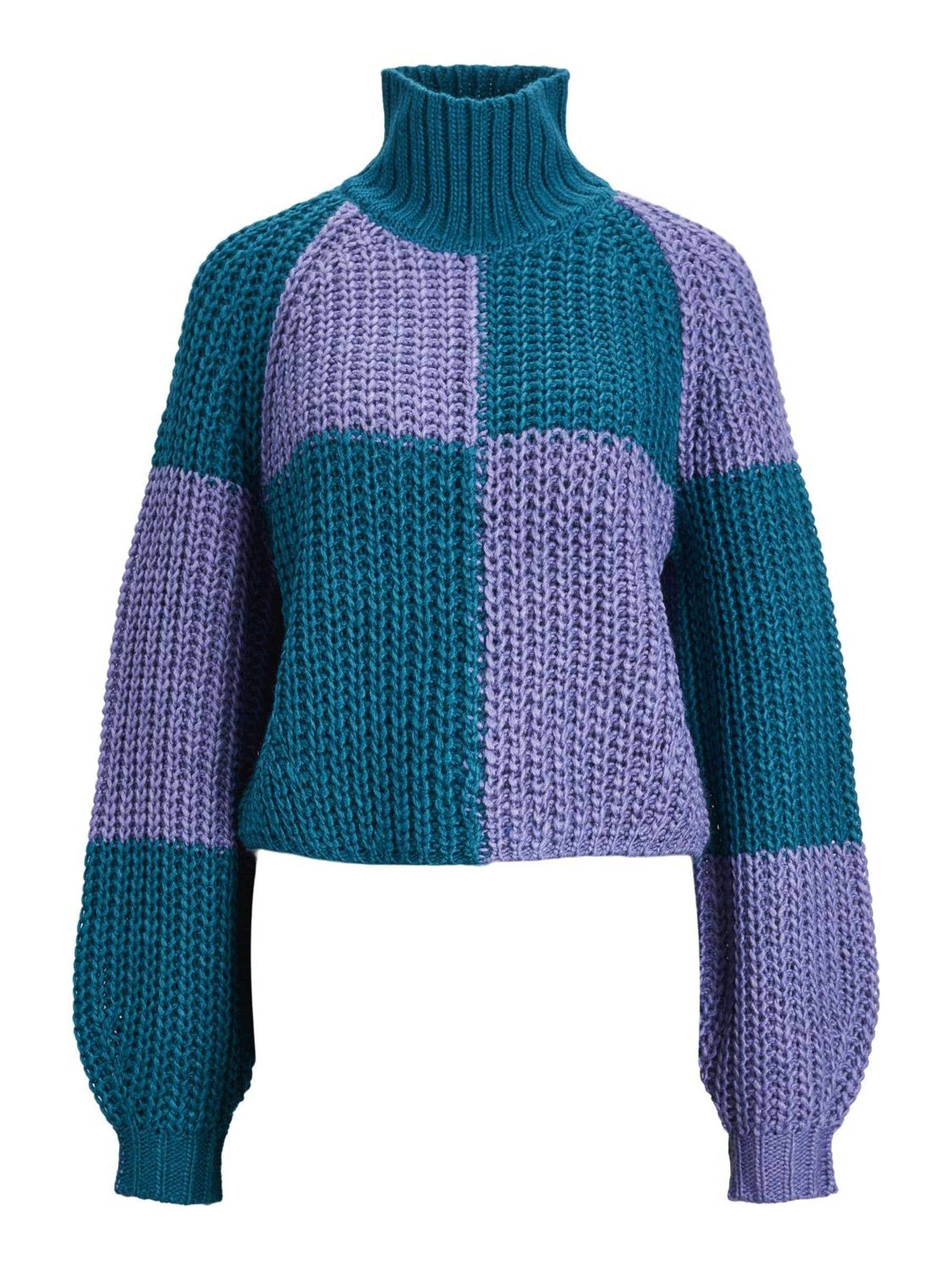 JJXX JXKELVY CHUNKY CHECK HIGH NECK KNIT Triko Kadın