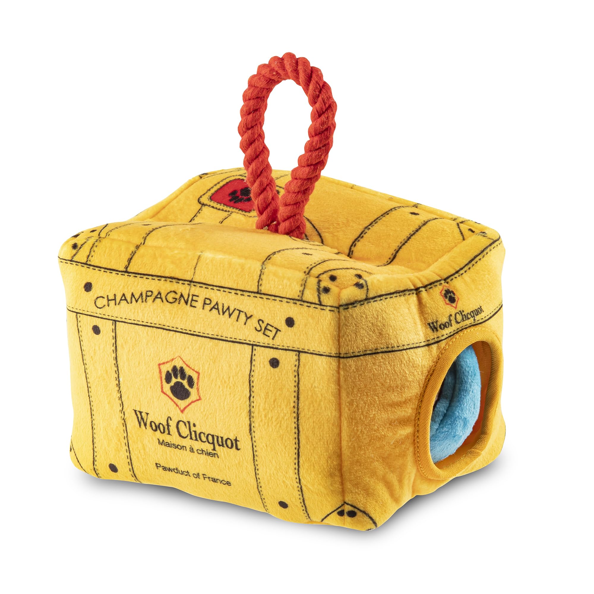 Haute Diggity Dog Woof Clicquot Pawty Ensemble de jouets en peluche pour chien avec couineur interactif, stimulant l'enrichissement des animaux de compagnie, lavable en machine et matériaux sûrs pour