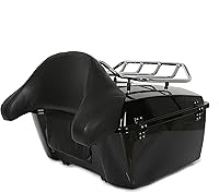 Vista 2 de ECOTRIC King Tour Pack Baúl de Equipaje con Parrilla Superior y Respaldo Compatible con Harley Touring Road King Electra Glide Road Glide Street