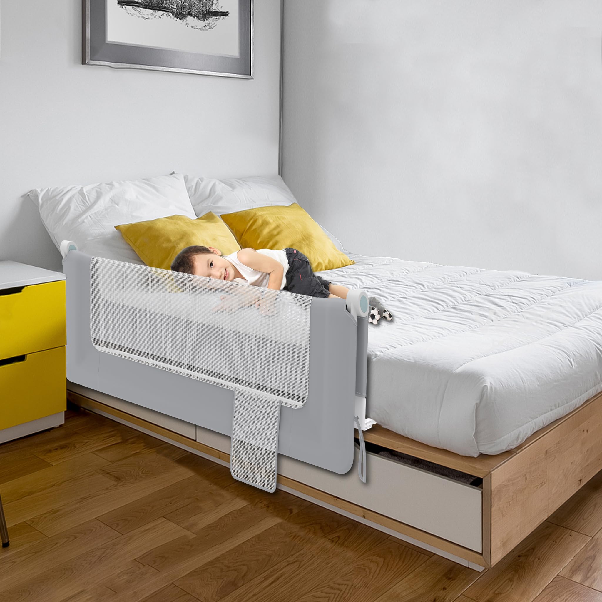 LZQ Barrera plegable para cama infantil, protección contra caídas, protección contra caídas, protección contra caídas, 150 cm