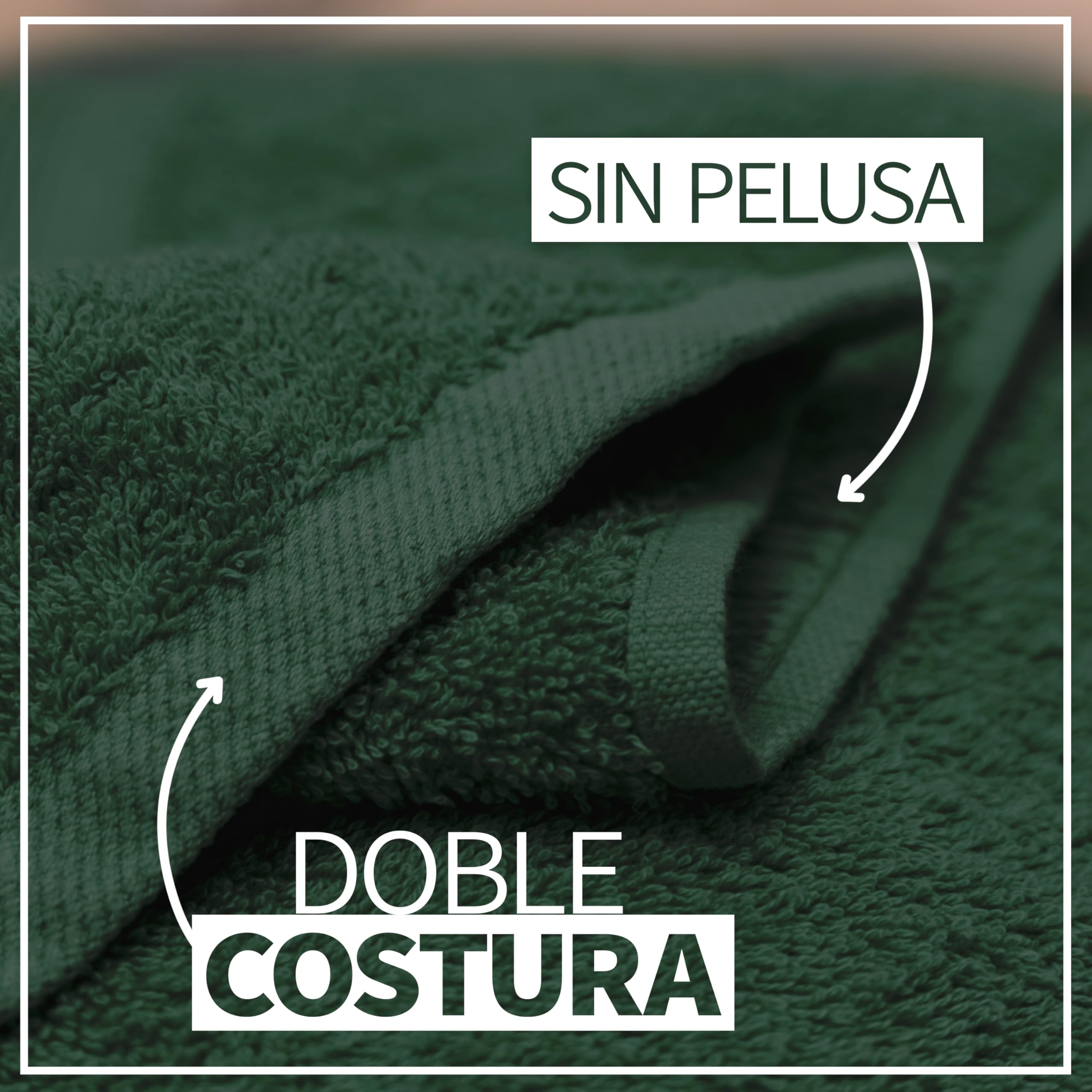 NatureMark Paquete de 2 Toallas de baño de 70 x 140 cm, Toalla de Ducha en Paquete Doble, Color: Verde Oscuro