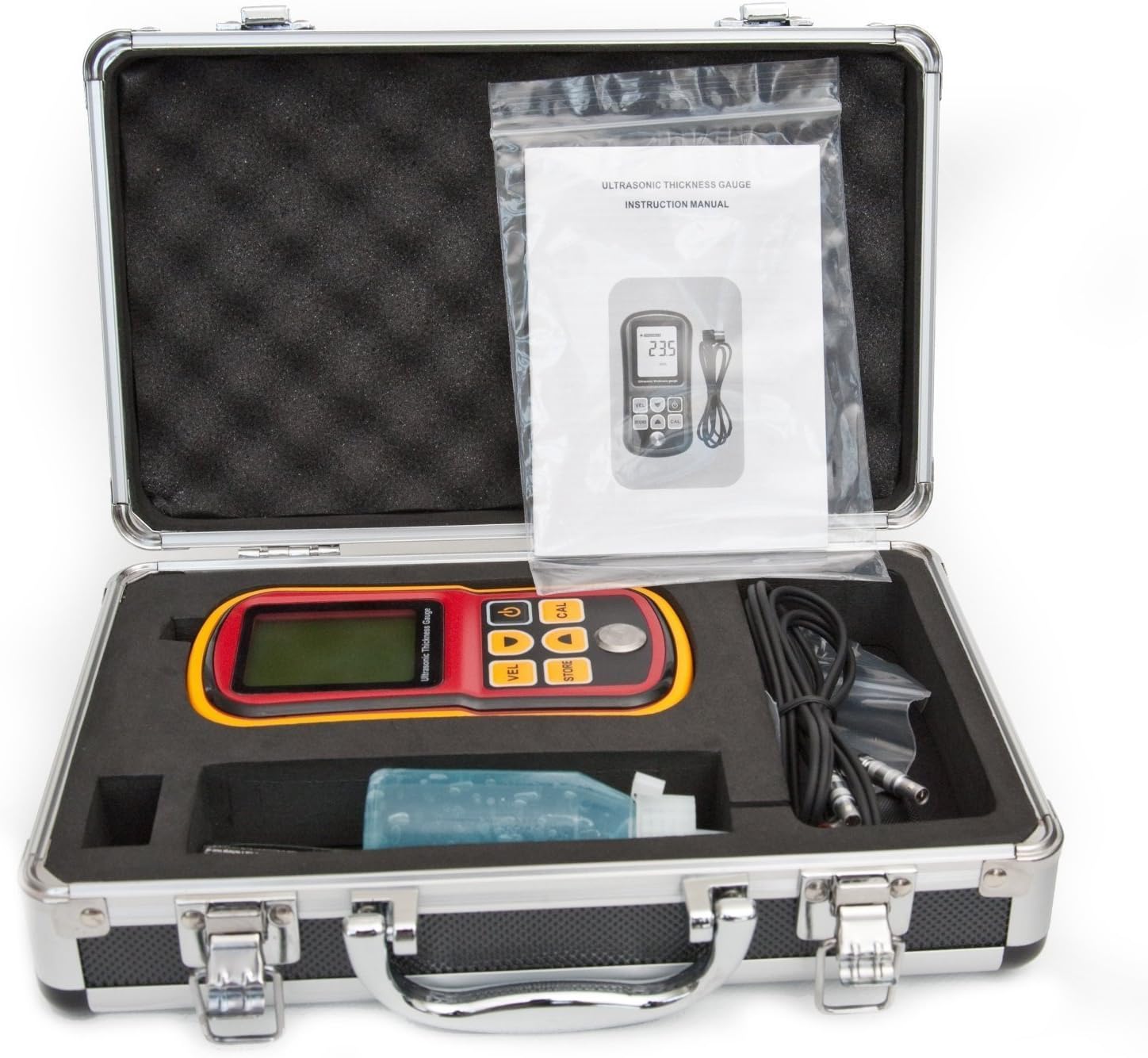 DecentGadget® Ultrasonic Thickness Meter Tester Gauge Velocity 1.2~225mm Metal Wave