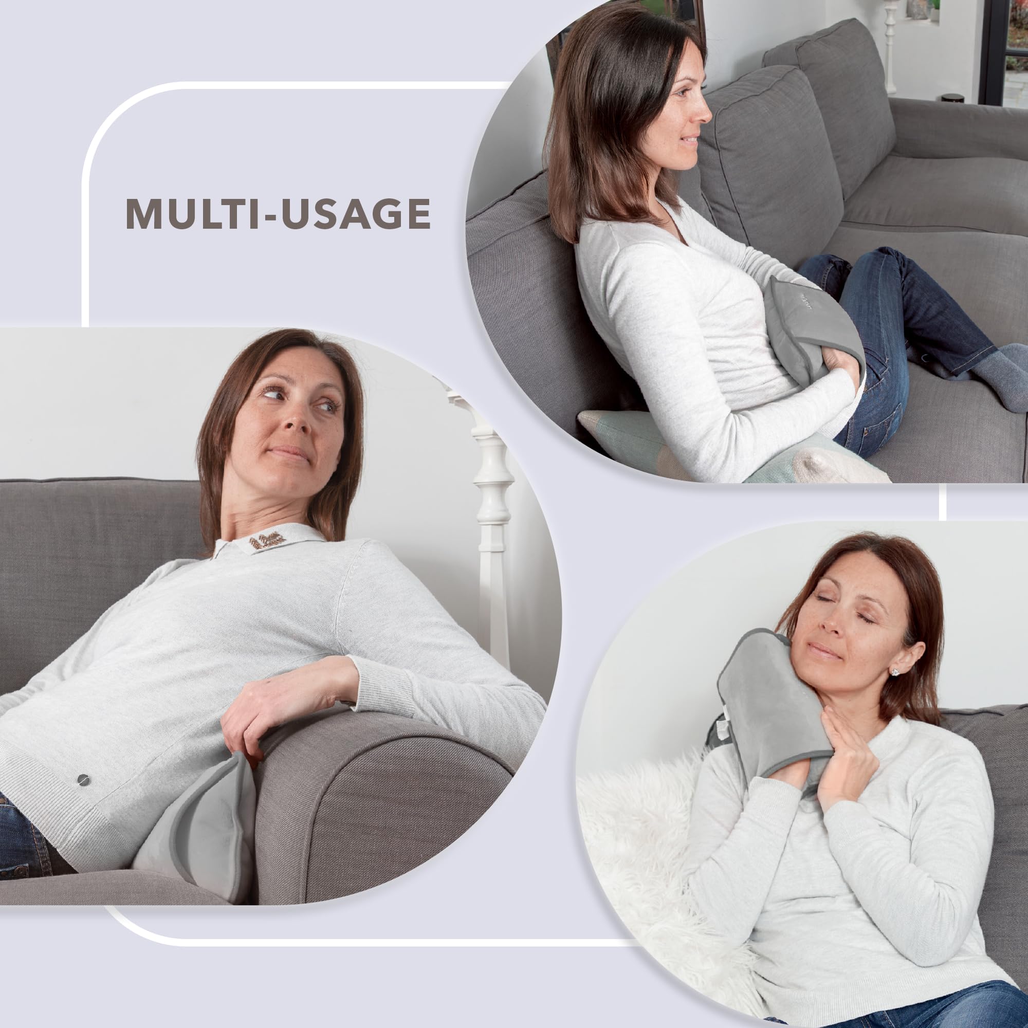 LANAFORM - Hand Warmer (Grey) - Bouillotte Électrique Chauffante - Chauffe Mains Et Pieds Portable - Autonomie De Plus De 3 Heures - Poche Spécifique Pour Les Mains - Matière Douce Et Confortable