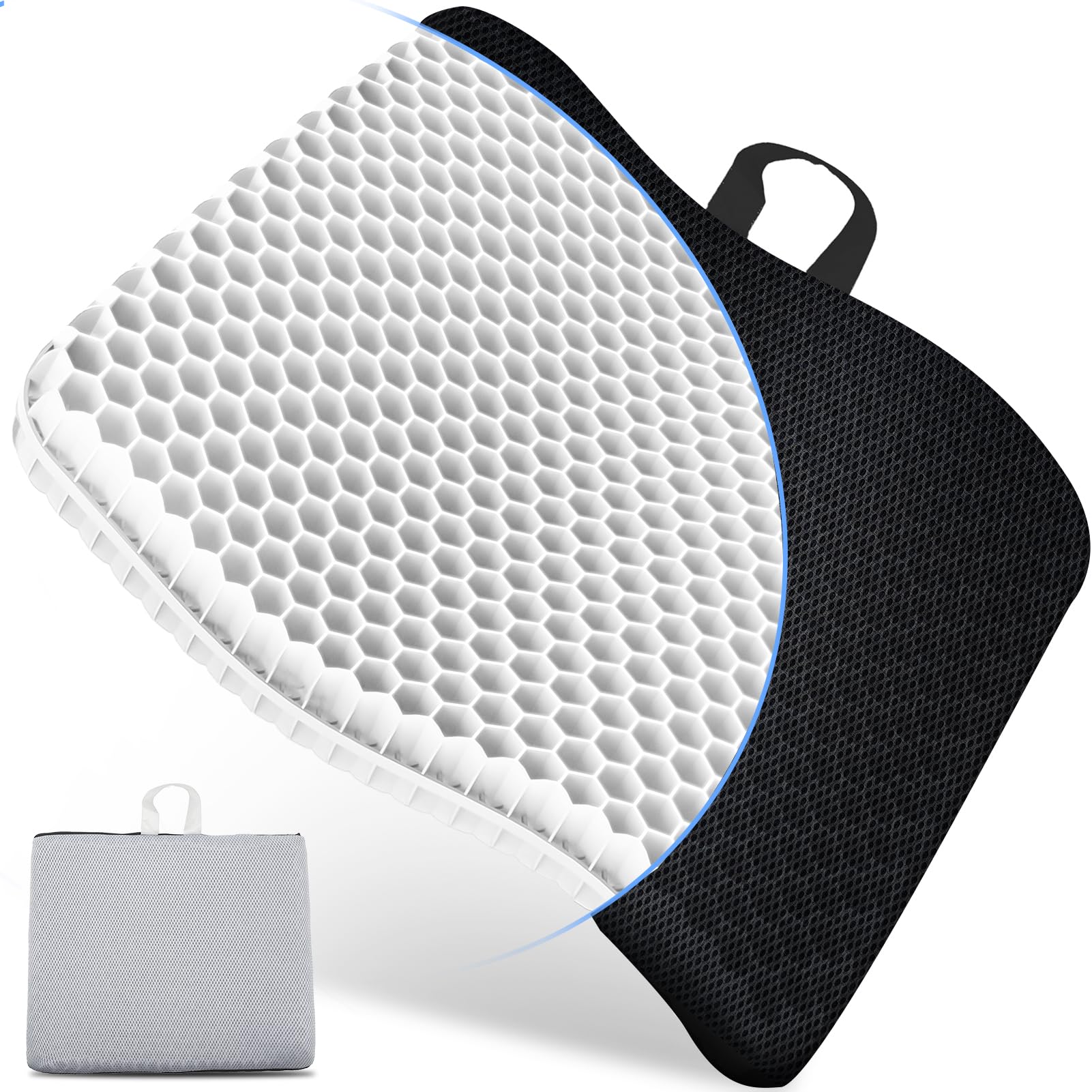 Rongbaor Super Large Gel Seat Cushion for Desk Chair & Home with 2 Non