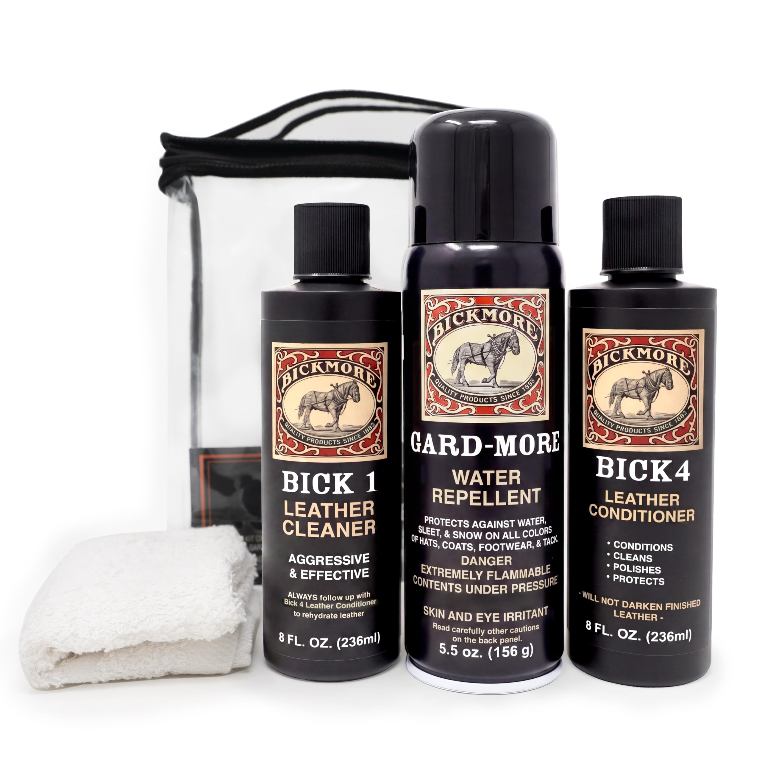 Bickmore Boot Care Kit, Leather Kit With Cleaner, Conditioner &amp; Protector
