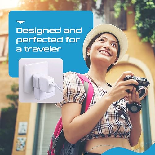 Vista 26 de Ceptics - Adaptador de viaje para Sudáfrica, Namibia con entrada dual de EE. UU., Tipo M, ultra compacto, seguro a tierra, perfecto para teléfonos