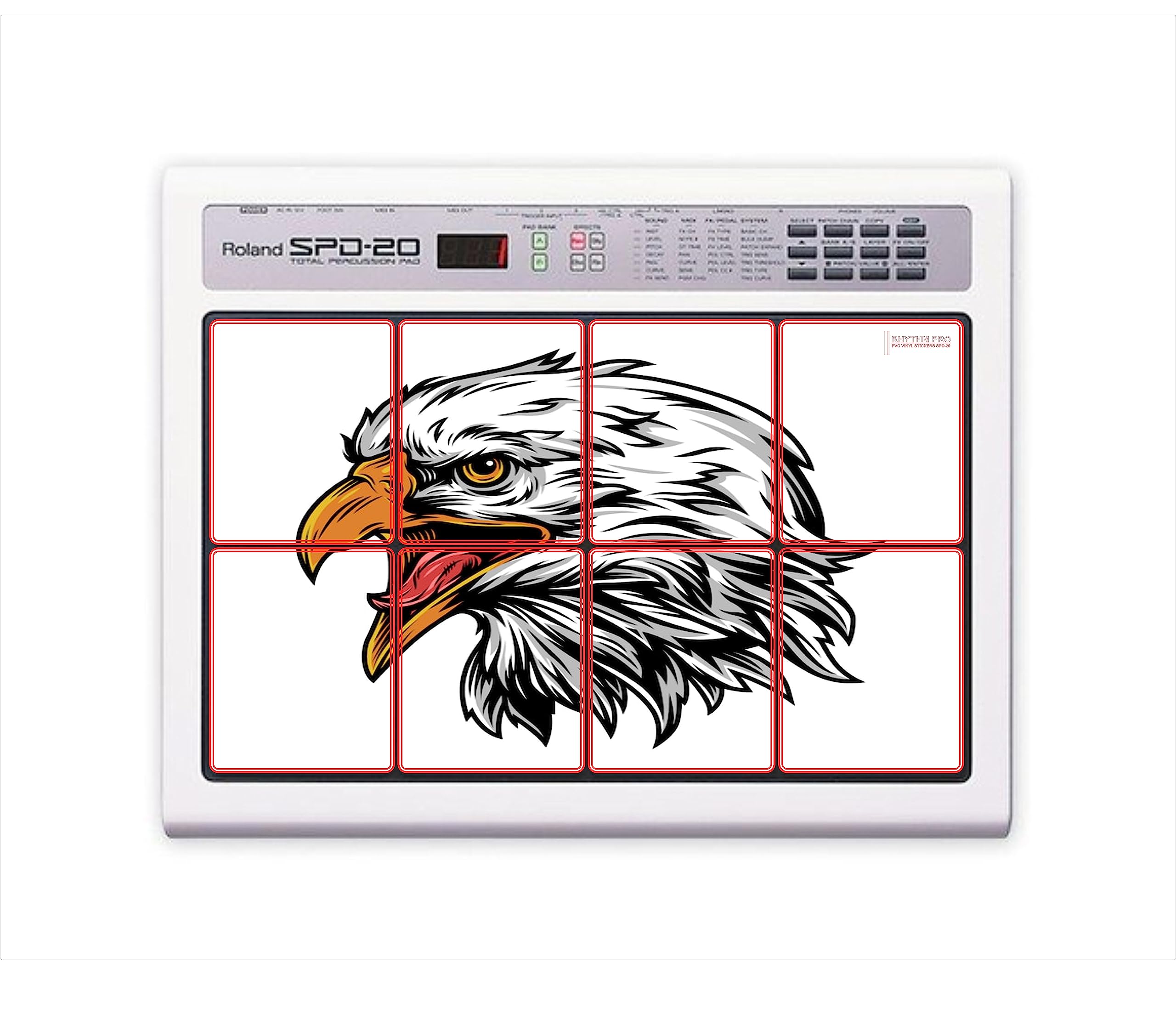 Rhythm Pro (White Eagle) Self Adhesive Octapad PVC Skin (Set of 8 PCS.) Compatible for Roland SPD-20/11/20X/20PRO/30 (Roland SPD-30)-image-21