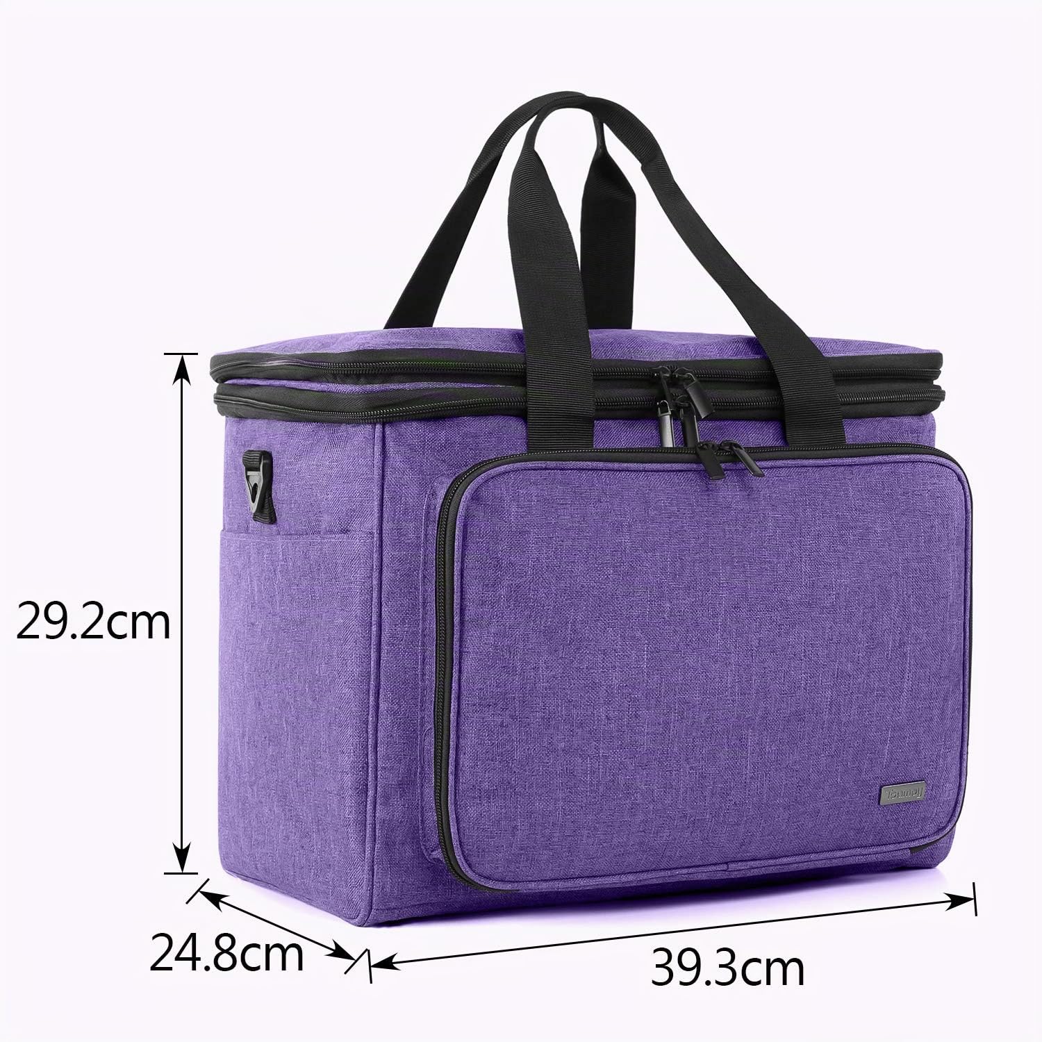 Teamoy Bolsa de Almacenamiento para Lana Adecuada para Transportar Lana de Tejer, Ganchillo y Bolsillos para Accesorios (no Incluye Accesorios), Lilane, Groß mit Nylon-Oberteil