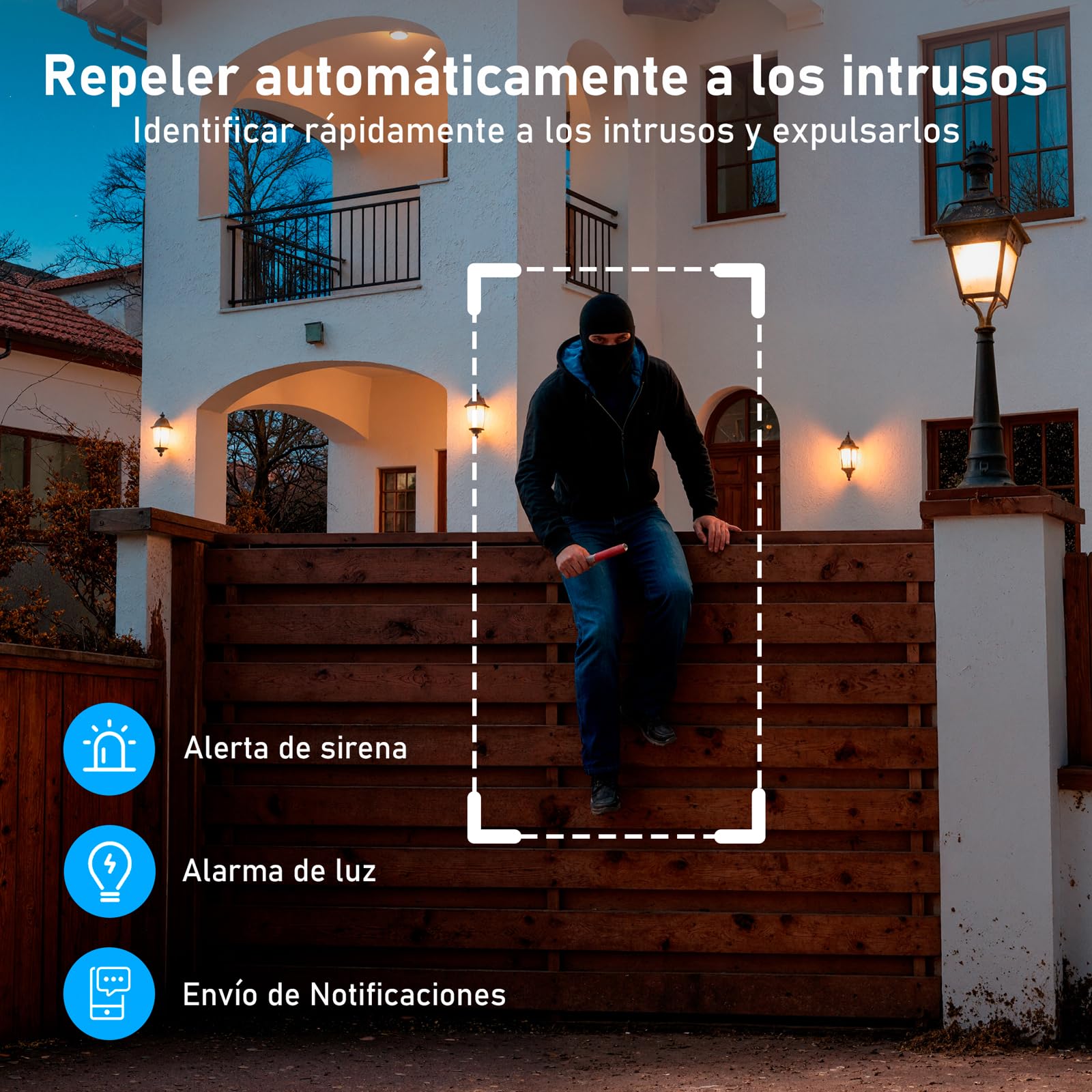 [5GHz & 2,4GHz]Camara Vigilancia WiFi Exterior Solar,Batería de 7800mAh y panel solar de 6W,2K 4MP Camera Vigilância Exterior con Luz de inundación,Visión Nocturna Color,Detección de Movimiento con IA