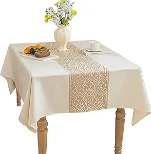 Linen Tablecloths for Square Tablecloth,Beige Tablecloth Advanced Waterproofing Technology for Dinningroom,Farmhouse