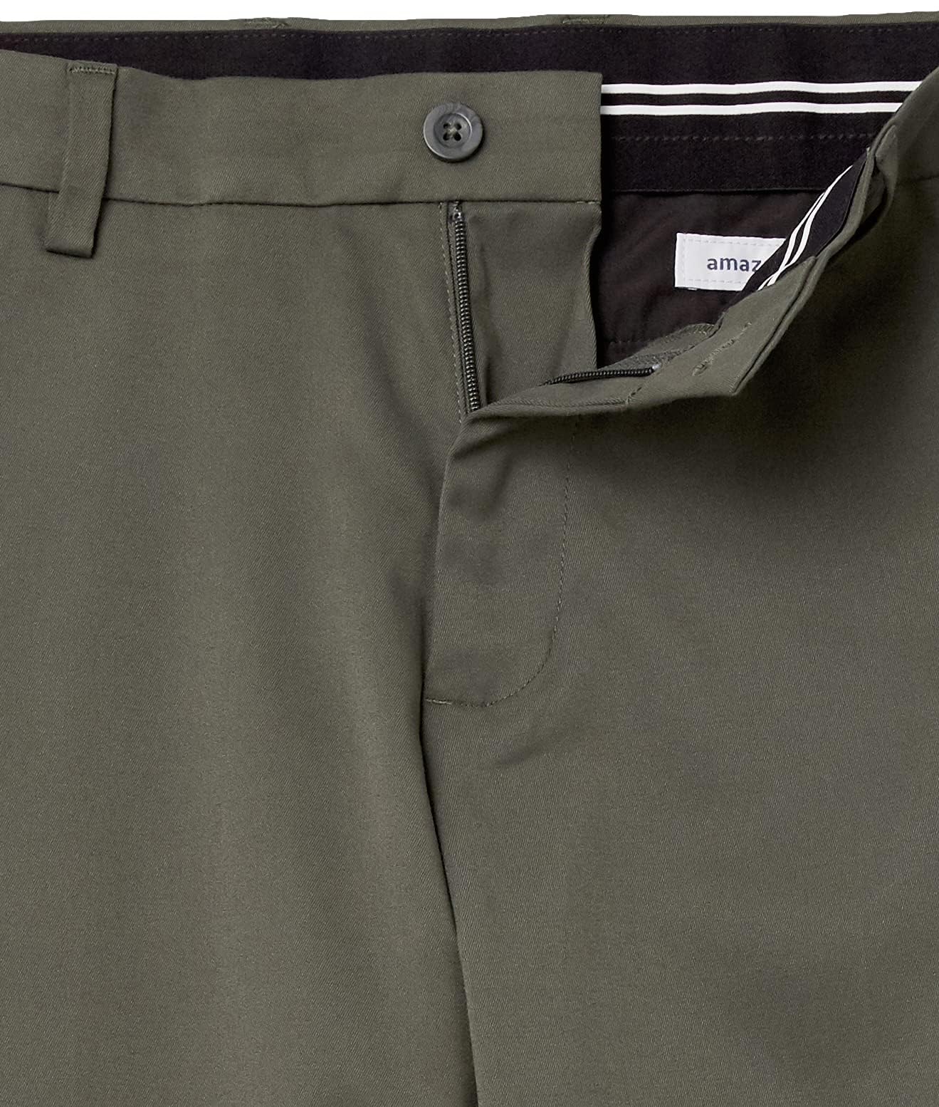 Amazon Essentials Pantalones de Golf Elásticos de Corte Clásico para Todo el Día Hombre, Verde Oliva, 34W / 30L