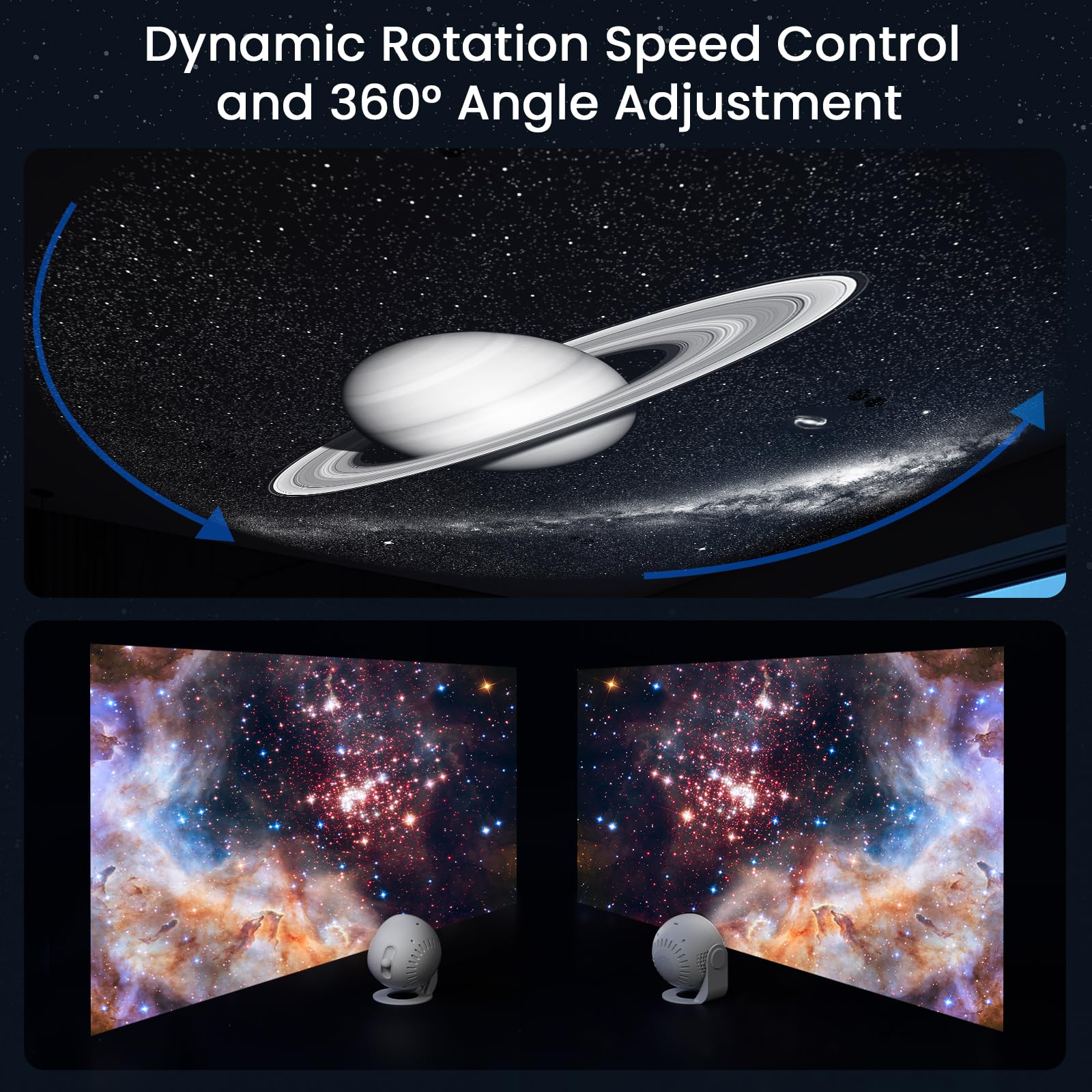 YUNRAY Galaxy Projector Pro, Proiettore Galassia Proiettore di Stelle con 1 Diapositive in Vetro HD Planetario Luce Notturna Cielo Stellato per Camera Bambini Regalo Compleanno Natale