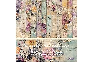 Vintage Floral Scrapbook Paper Pad - Flower Patterned Cardstock Paper Pads