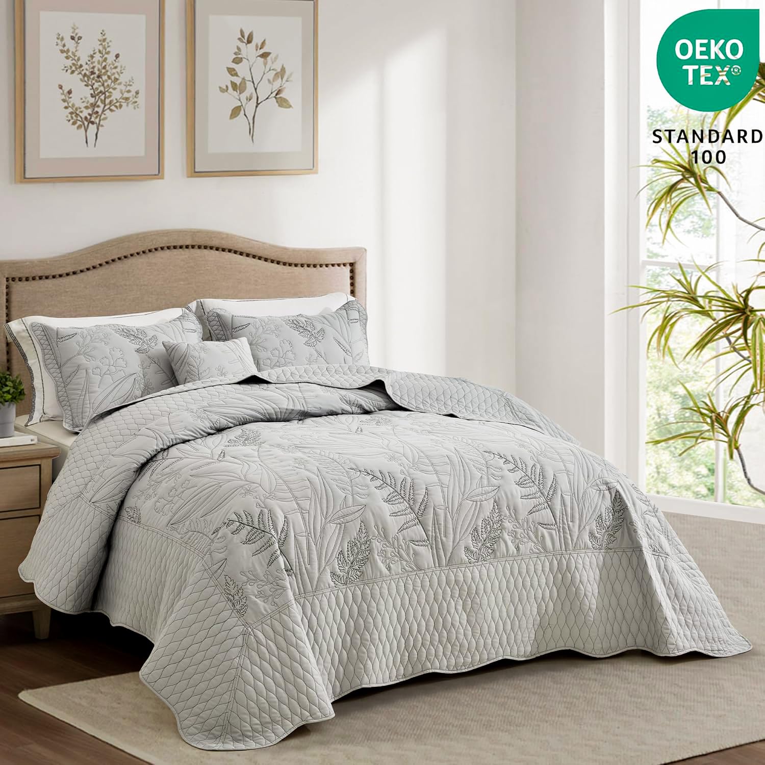 Amazon.com: DaisyHuang Botanical Oversized Bedspread King Size