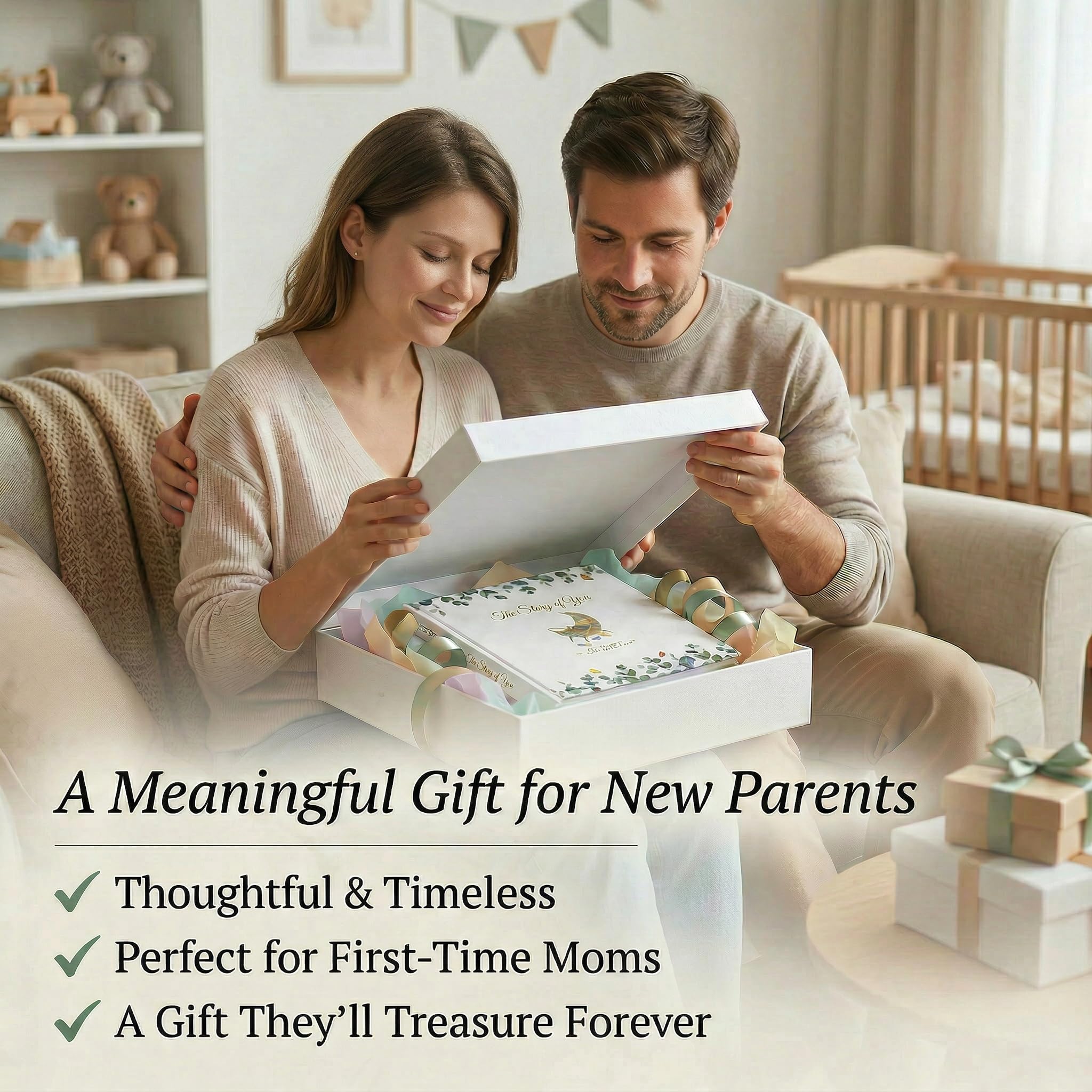 Dziennik pamiątkowy dla niemowląt, idealny prezent dla dziecka, neutralny pod względem płci, prezenty na baby shower dla noworodków, przyszłych mam, rodziców (24 cm x 25 cm)