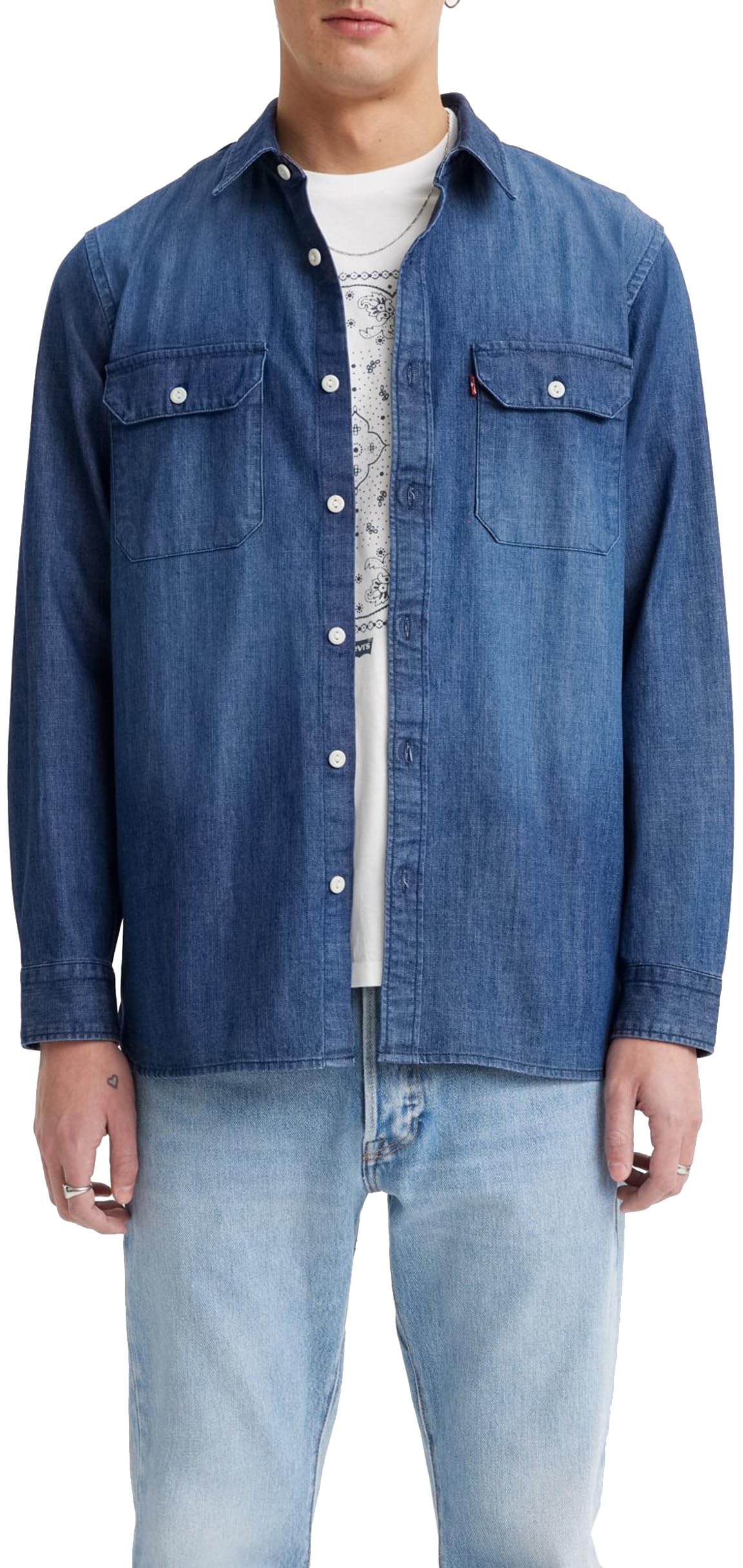 Levi's Men's Jackson Worker Shirt, Sterling Dark WASH,