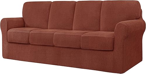 Miniatura 84 de CHUN YI Fundas de sofá de 7 piezas, fundas de sofá lavables, funda elástica para sofá de 3 cojines con respaldo y fundas de cojín separadas, Azul