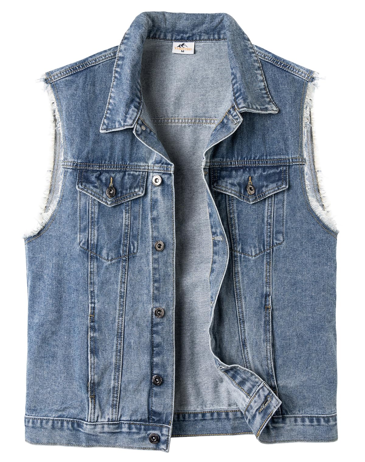 Chalecos Tela Vaquera Hombre Desgarrado Chaqueta de Vaquero Sin Mangas Chaleco de Jean