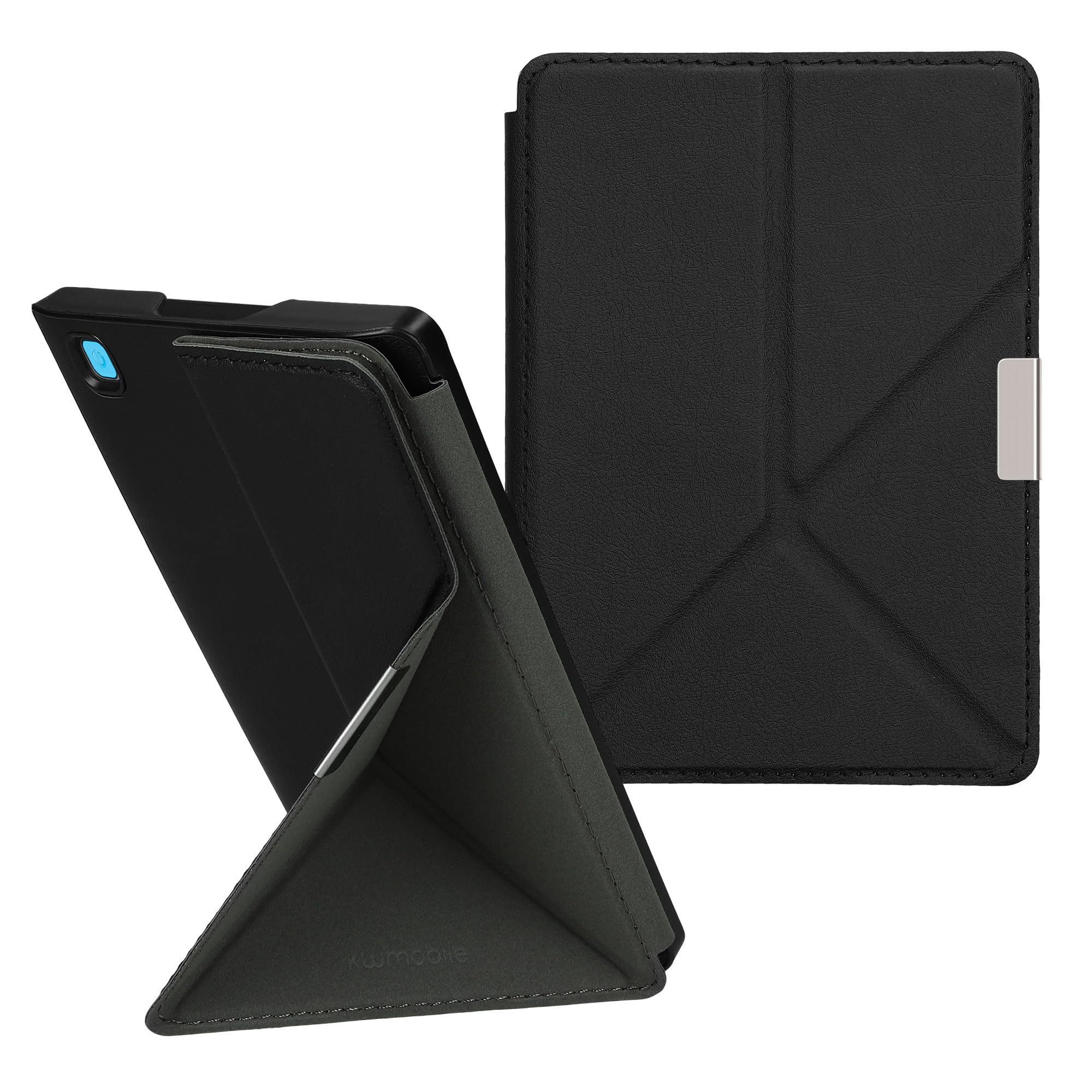 kwmobile Custodia Pieghevole Compatibile con Kobo Aura Edition 2 Cover - Cover Magnetica Pelle PU eReader con Stand - nero