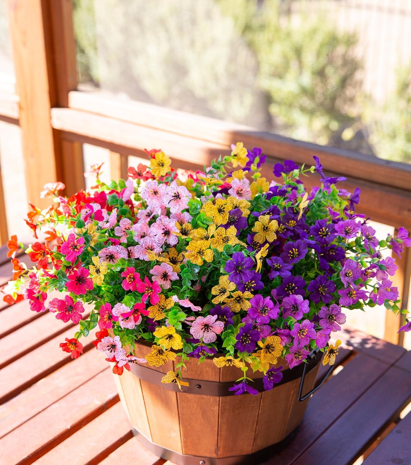 Prplet Artificial Daisy Flowers - Realistic Outdoor & Indoor Decor -5