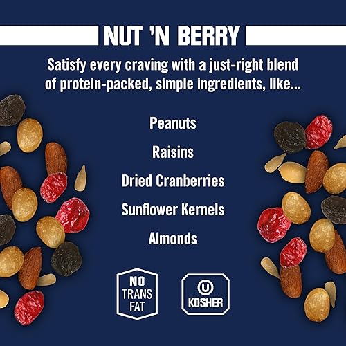 Miniatura 3 de Kar's Nuts Nut 'N Berry Trail Mix, paquetes individuales de aperitivos de 13.25 onzas  Paquete de 6  Mezcla de aperitivos sin sal añadida para una
