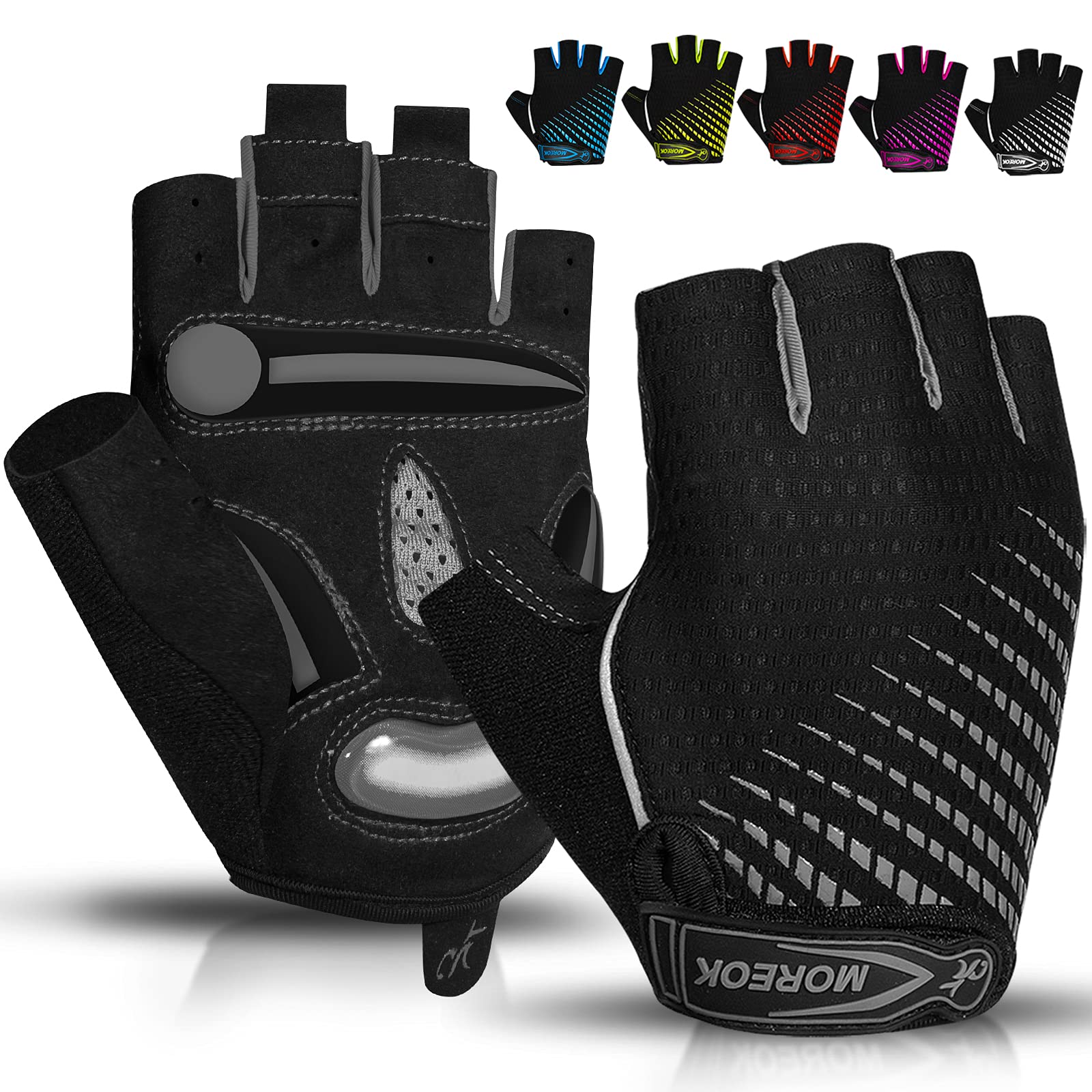 BIKINGMOREOKBike Cycling Gloves for Men Women,Non-Slip Breathable 5MM Gel Pads DH Mountain Road Bicycle Gloves for MTB Biking Cycling,Workout Sports