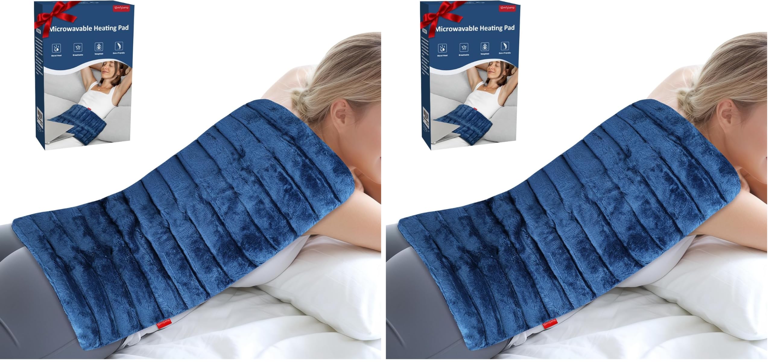 Comfytemp XXL großes Körnerkissen Mikrowelle Wärmekissen 30x60cm 1,8kg (Packung mit 2)