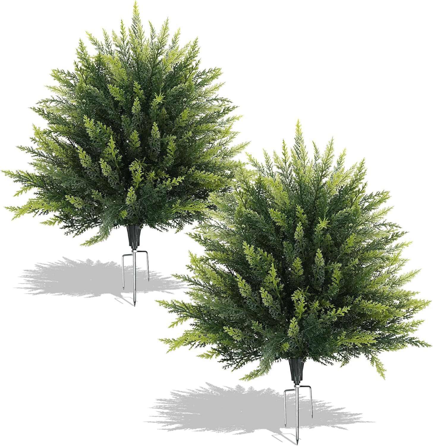 Zythrem 2er Set Künstliche Zypresse mit Erdspieß 60cm UV-Beständige