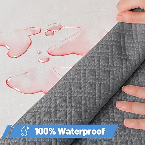 Miniatura 3 de Protector de colchón de bambú de alta calidad, tamaño King, impermeable y ultrasuave, transpirable, sin ruido, lavable, para mayor comodidad y