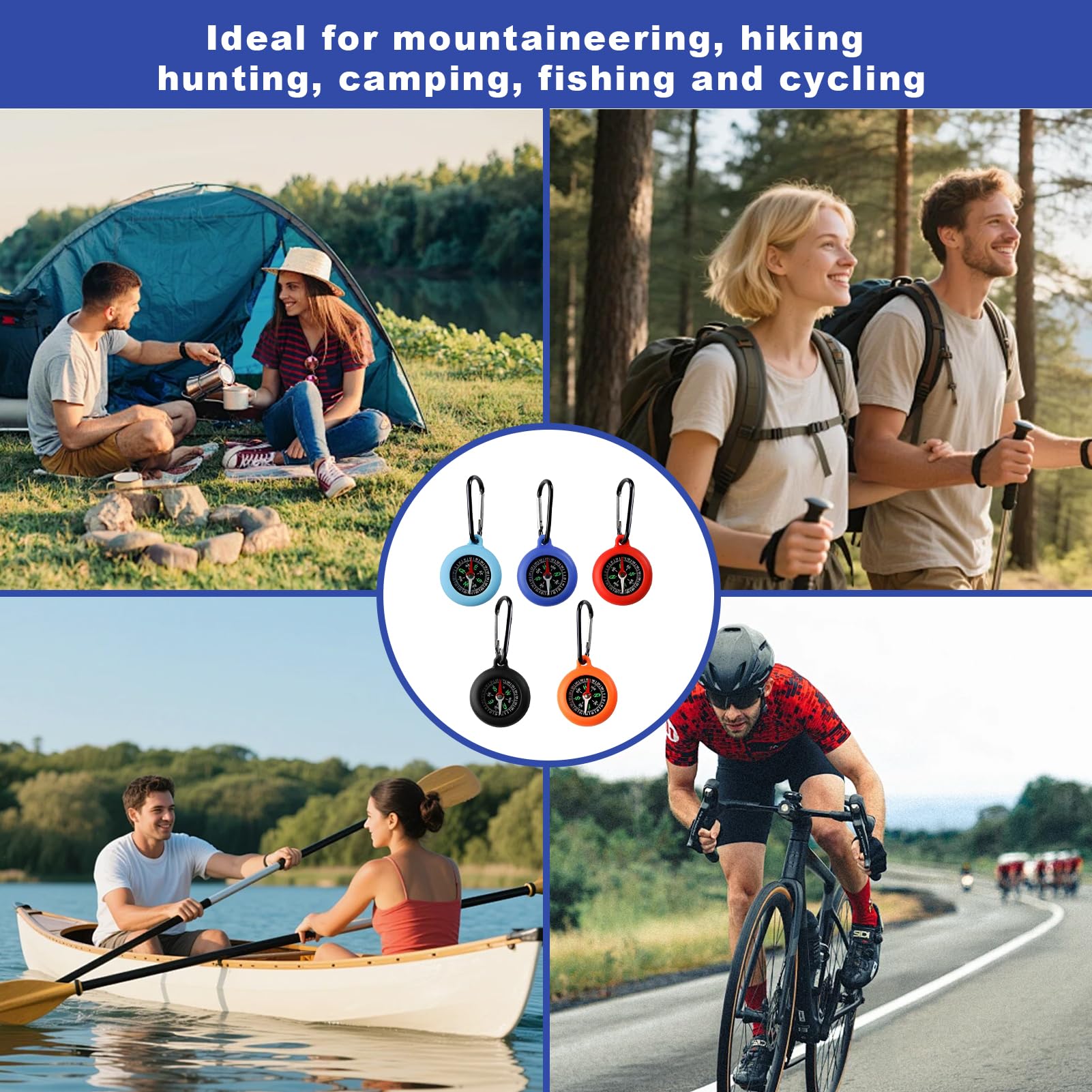 5 Mini Kompass Schlüsselanhänger - Outdoor Compass Für Kinder | Camping & Wandern