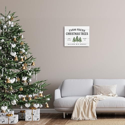 Miniatura 2 de Stupell Industries Lienzo decorativo para pared con diseño de tablones blancos de granja, árboles de Navidad, abeto y abeto, estirado, 16 x 20