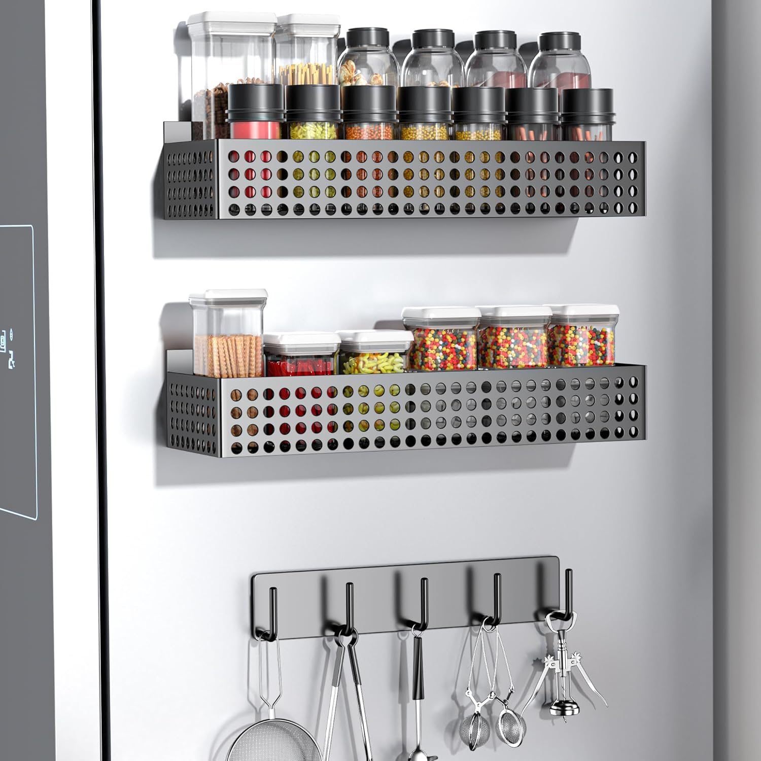 Spice Rack for Refrigerator 2 Tiers,