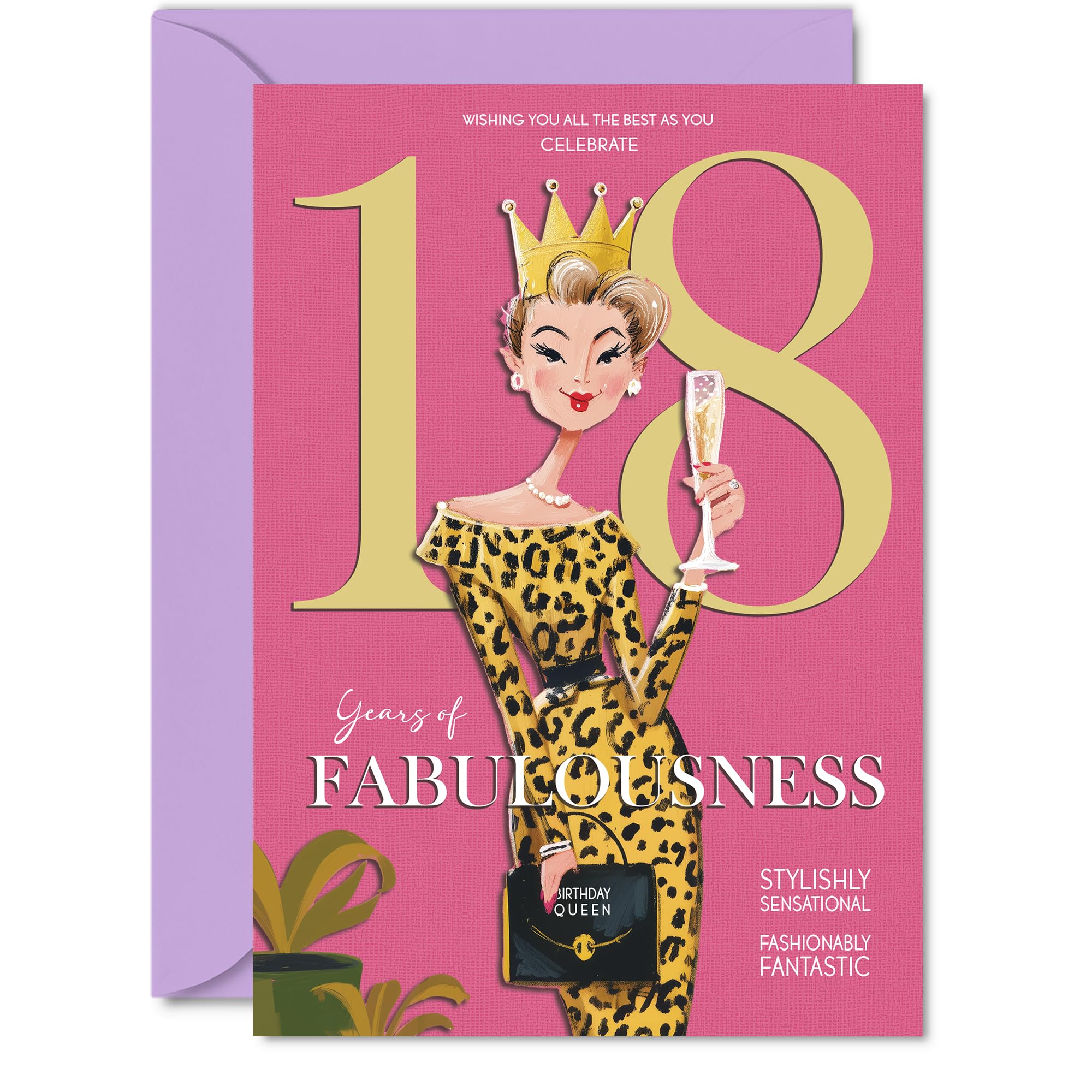 18th Birthday Cards for Women - Years Of Fabulousness - Happy Birthday Card for 18 Year Old Woman Granddaughter Cousin Friend Colleague, A5 Bday Greeting Cards