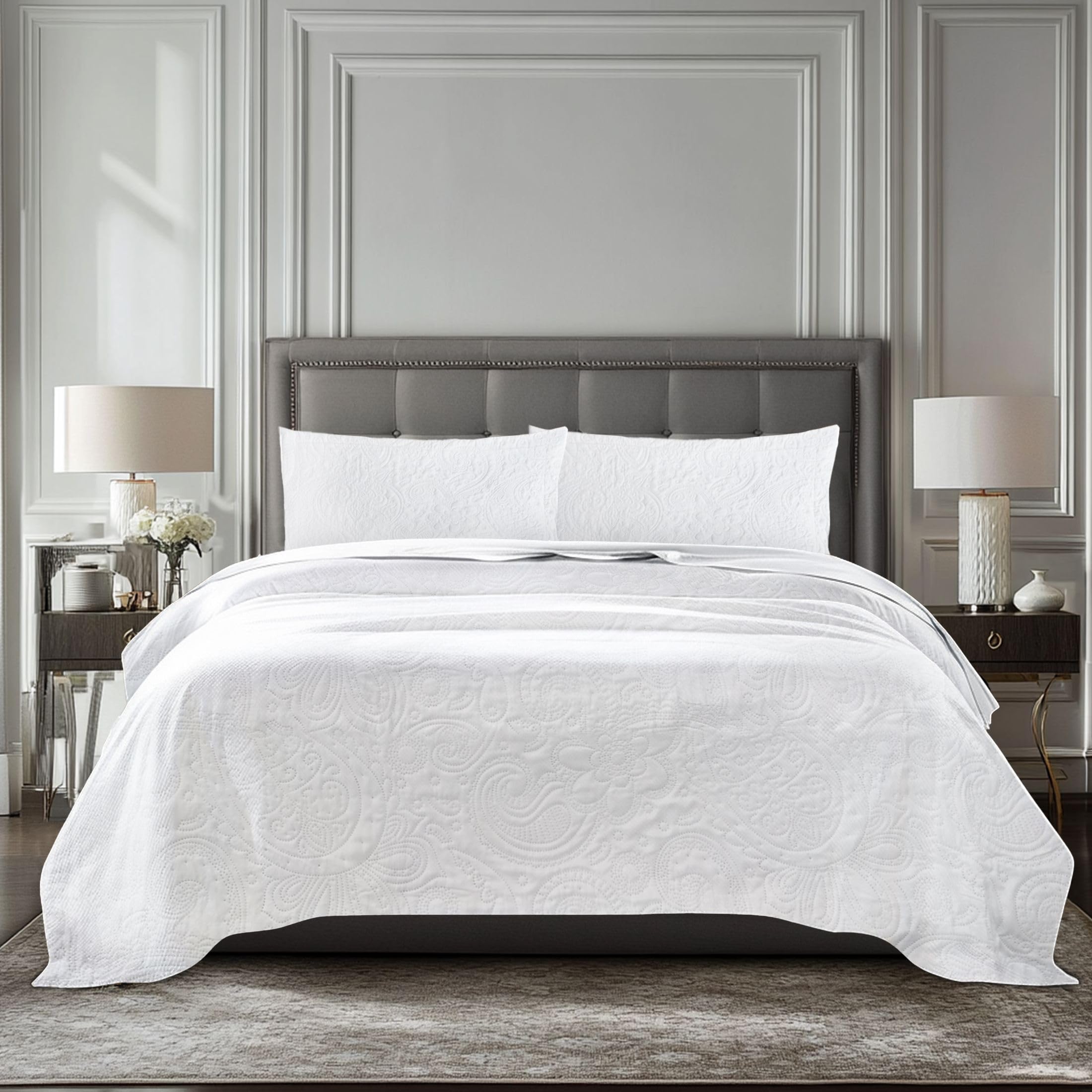 MANEMI - Colcha bouti para Verano y Entretiempo - Colcha para Cama 90，Colcha Cubre Cama 100% Poliester, Suave y Transpirable.