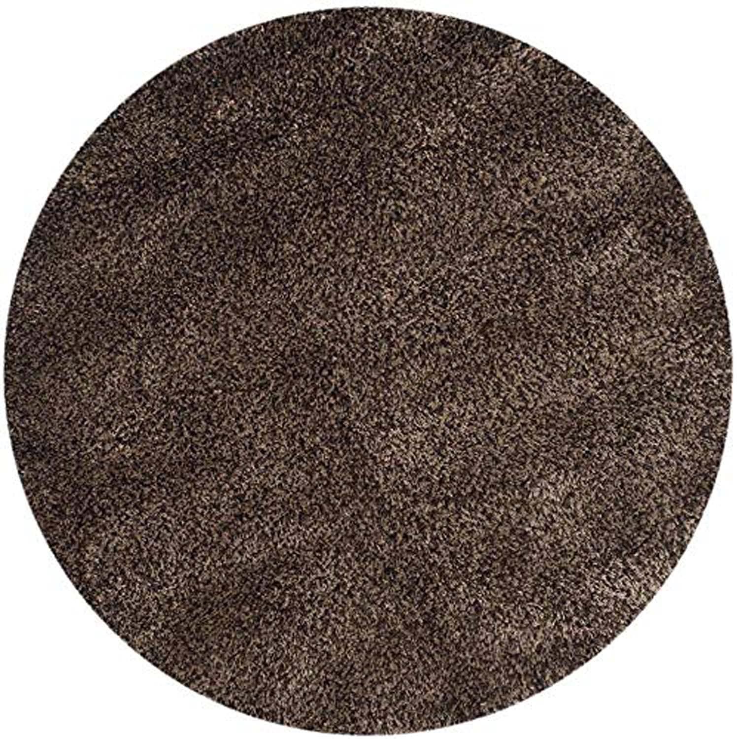 SAKEENA RUGS Handwoven Fluffy Shaggy Carpet Collection with Silky Smooth Anti-Skid Shaggy Round Carpet Colour Coco BTV Size 5x5 Round