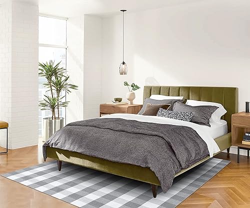 Miniatura 527 de IOHOUZE - Tapete a cuadros estilo búfalo de 5 x 8 pies para interiores y exteriores, lavable, para sala, tapete de bienvenida primavera-verano