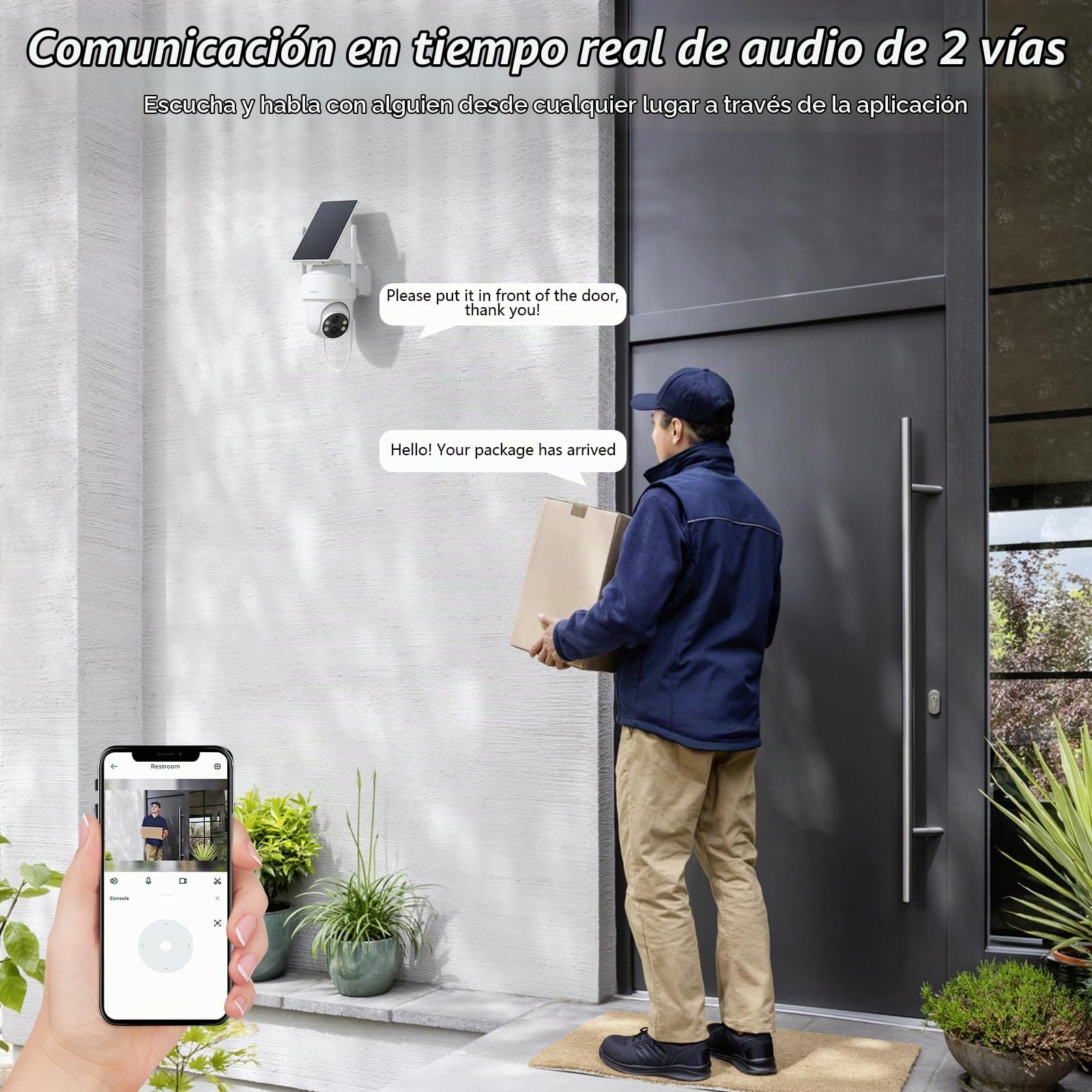 GALAYOU Cámara Vigilancia Exterior Solar con Batería - 2K Cámara sin Cable con Visión Nocturna en Color, 2.4GHz WLAN, Sensor de Movimiento PIR, Audio Bidireccional, Compatible con Alexa, R1 (2)