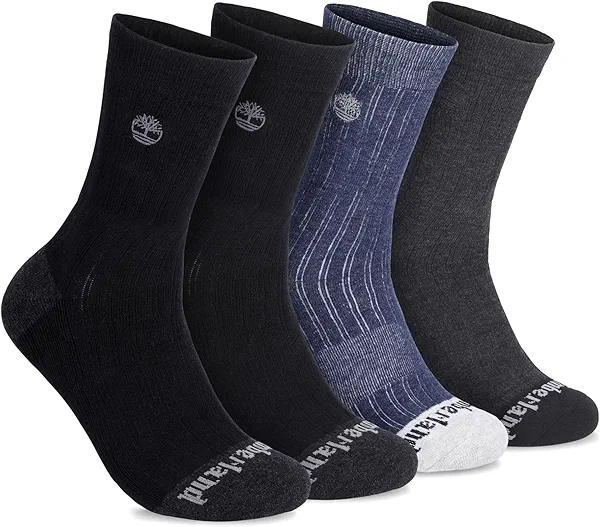 Timberland mens Socks for Sports, Crew Socks, Sorbtek Moisture Control, Arch Support, Padded Cushion, Drop Needle Stitching
