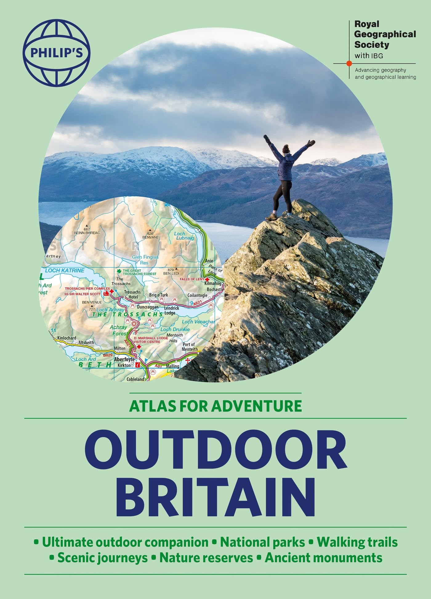 Philip's Maps RGS Outdoor Britain Atlas Paperback Book