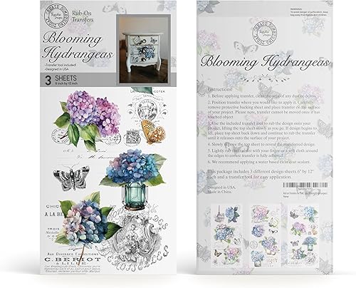 Miniatura 6 de Thymeless Designs - Transferencias para manualidades y muebles, 3 hojas de diseño de 6 x 12 pulgadas, transferencia de decoración del hogar,