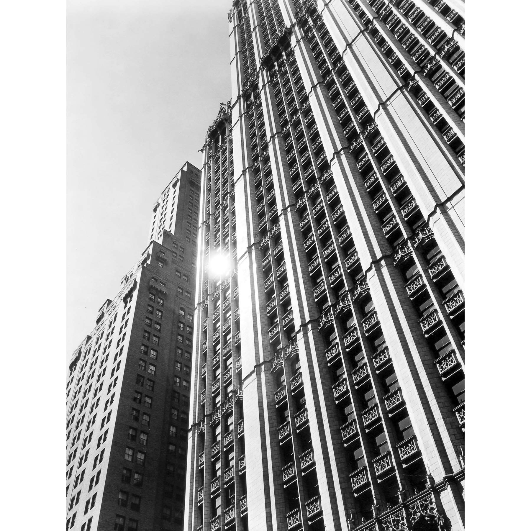 Woolworth Building Manhattan New York Berenice Abbott Copy Premium Wall Art Canvas Print 18X24 Inch