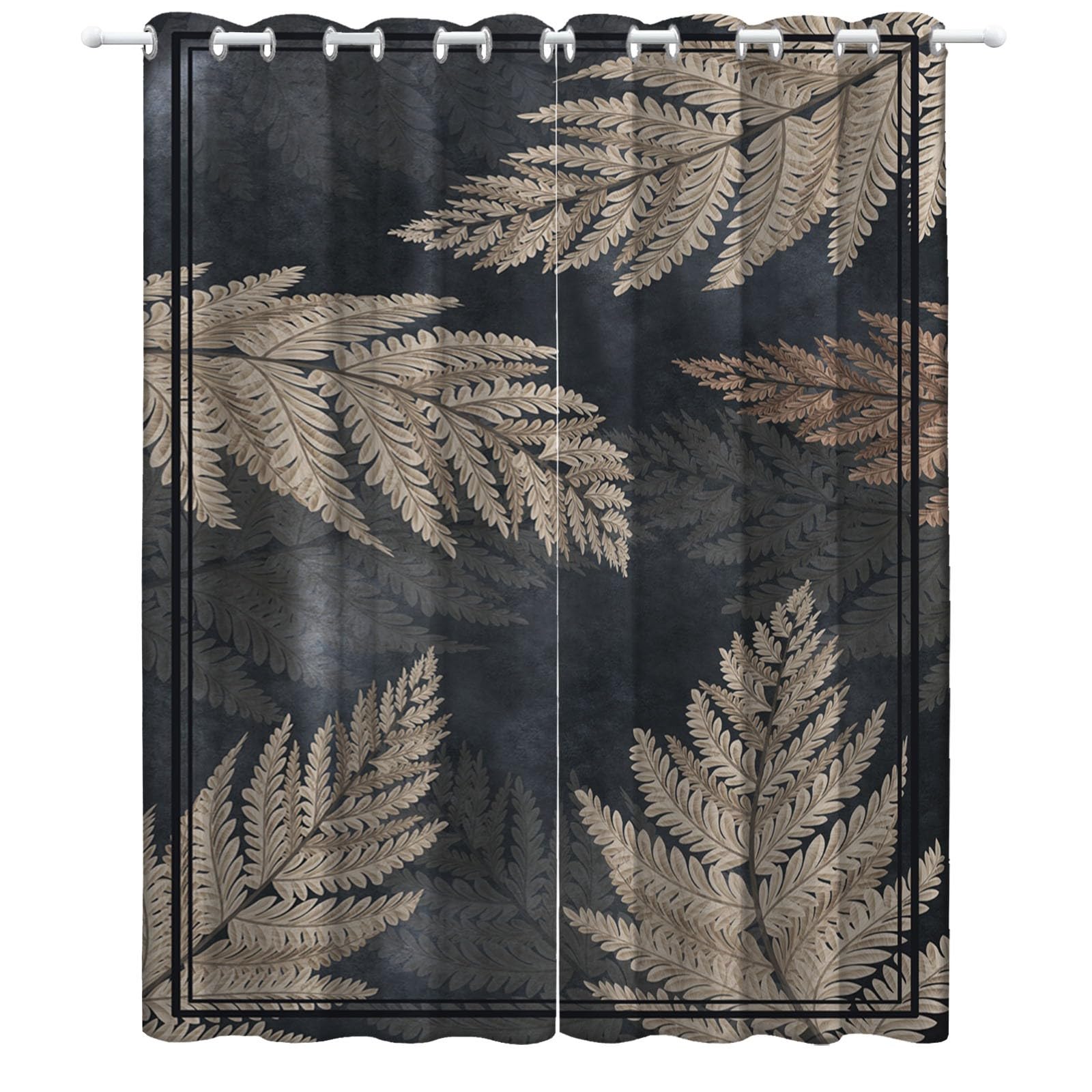 Vintage Blatt Vorhänge – Blickdichte Deko-Gardinen Mit Botanischem Muster, 2er-Set 220x140 Cm