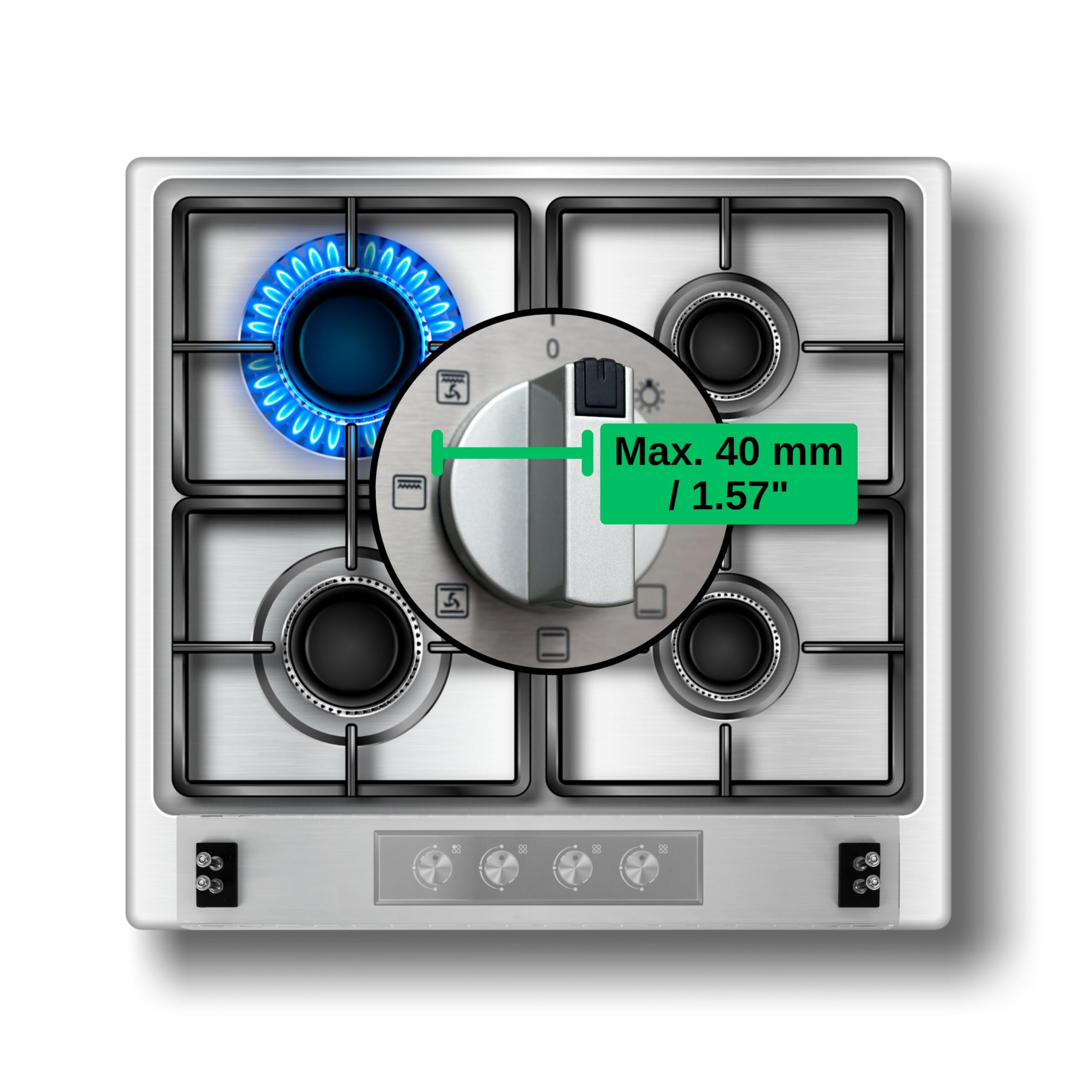 Bouton de cuisinière Sécurité enfants, 1 kit, en verre acrylique, transparent, sécurité bébé avec fixation magnétique