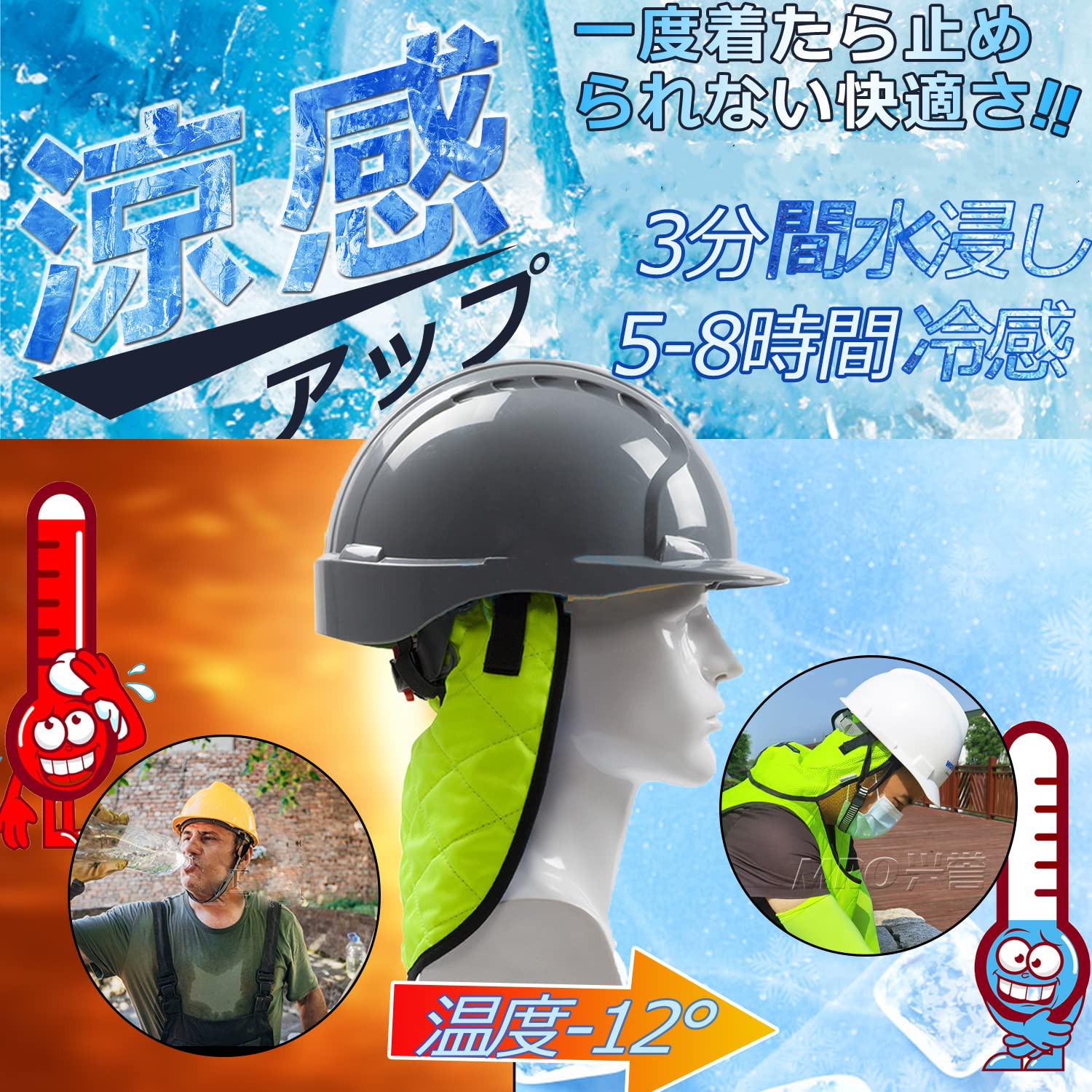 Amazon.co.jp: ヘルメット インナー 冷却 冷感 日除け 冷却